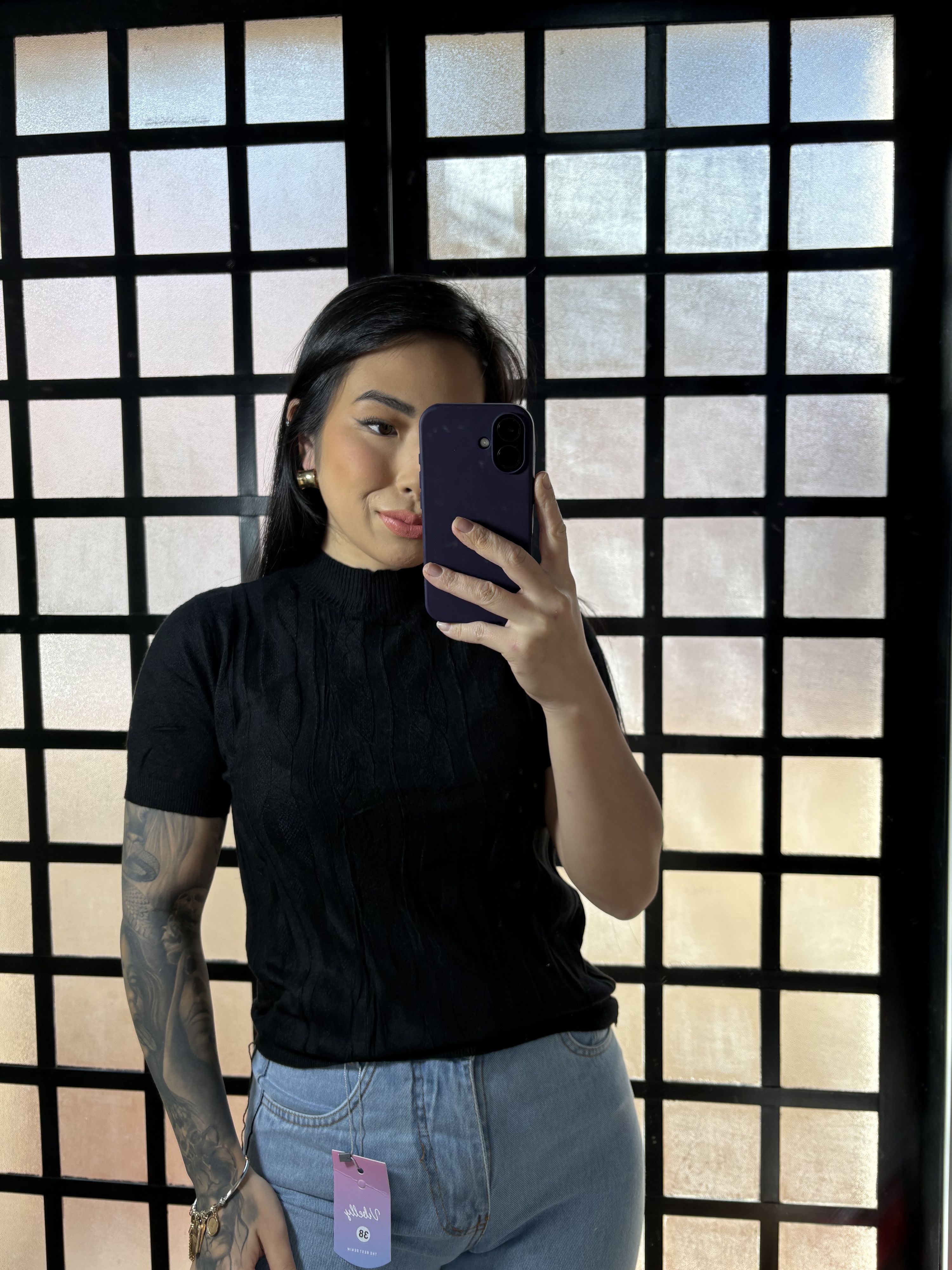 Blusa Trico trança 237 - Preta 