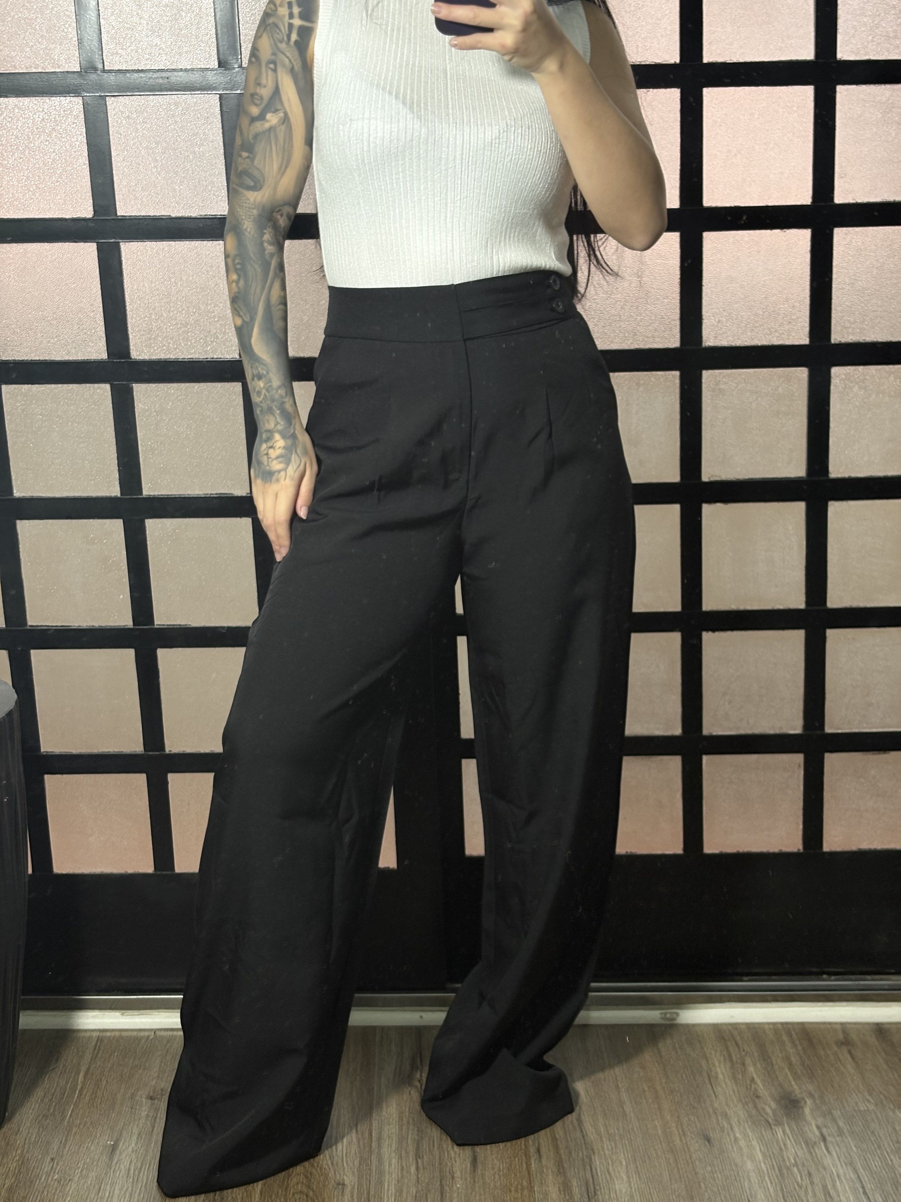 Calça Pantalona alfaiataria Deise 1696- Preto