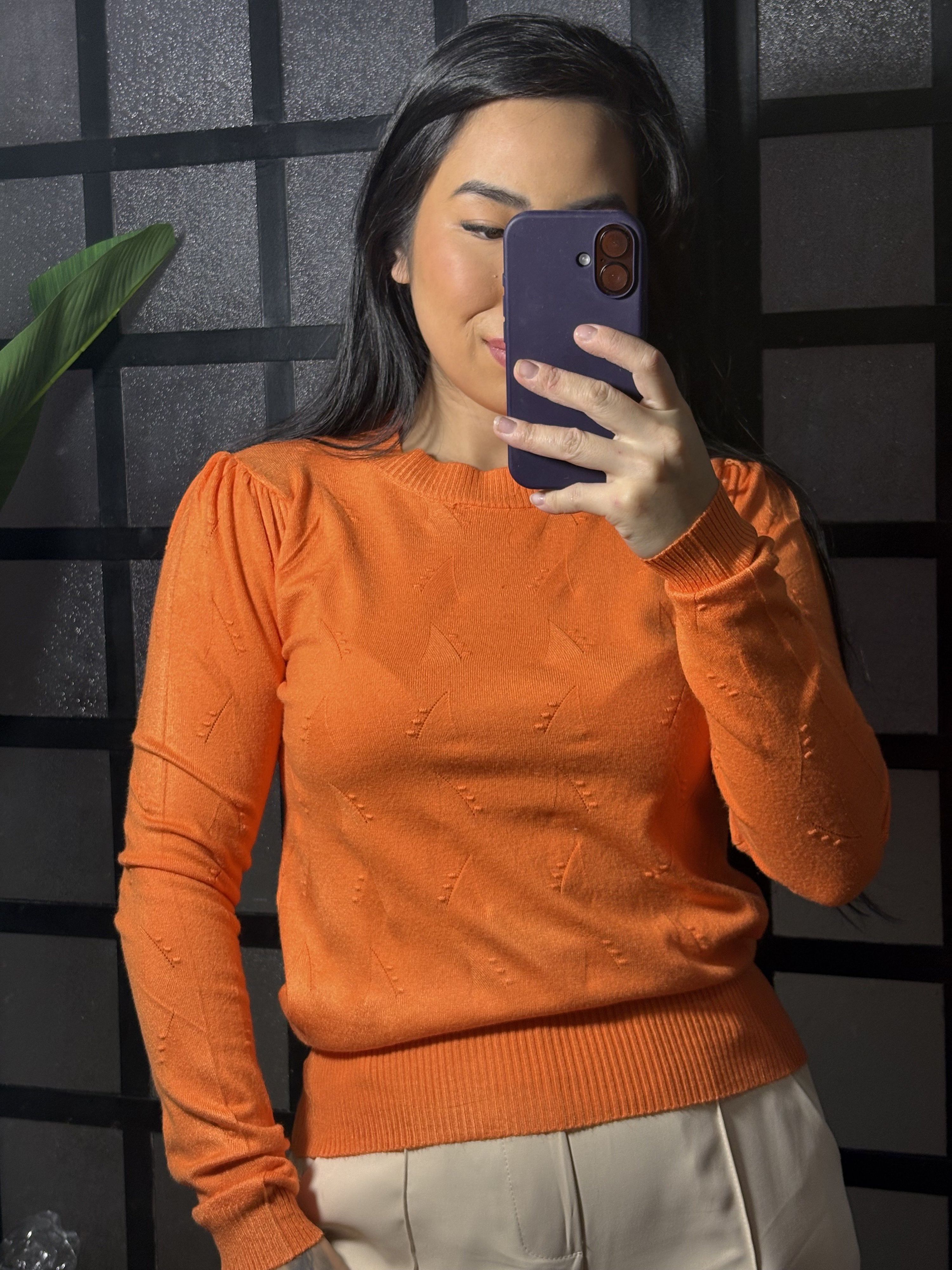 blusa trico Margarida 8923- Laranja