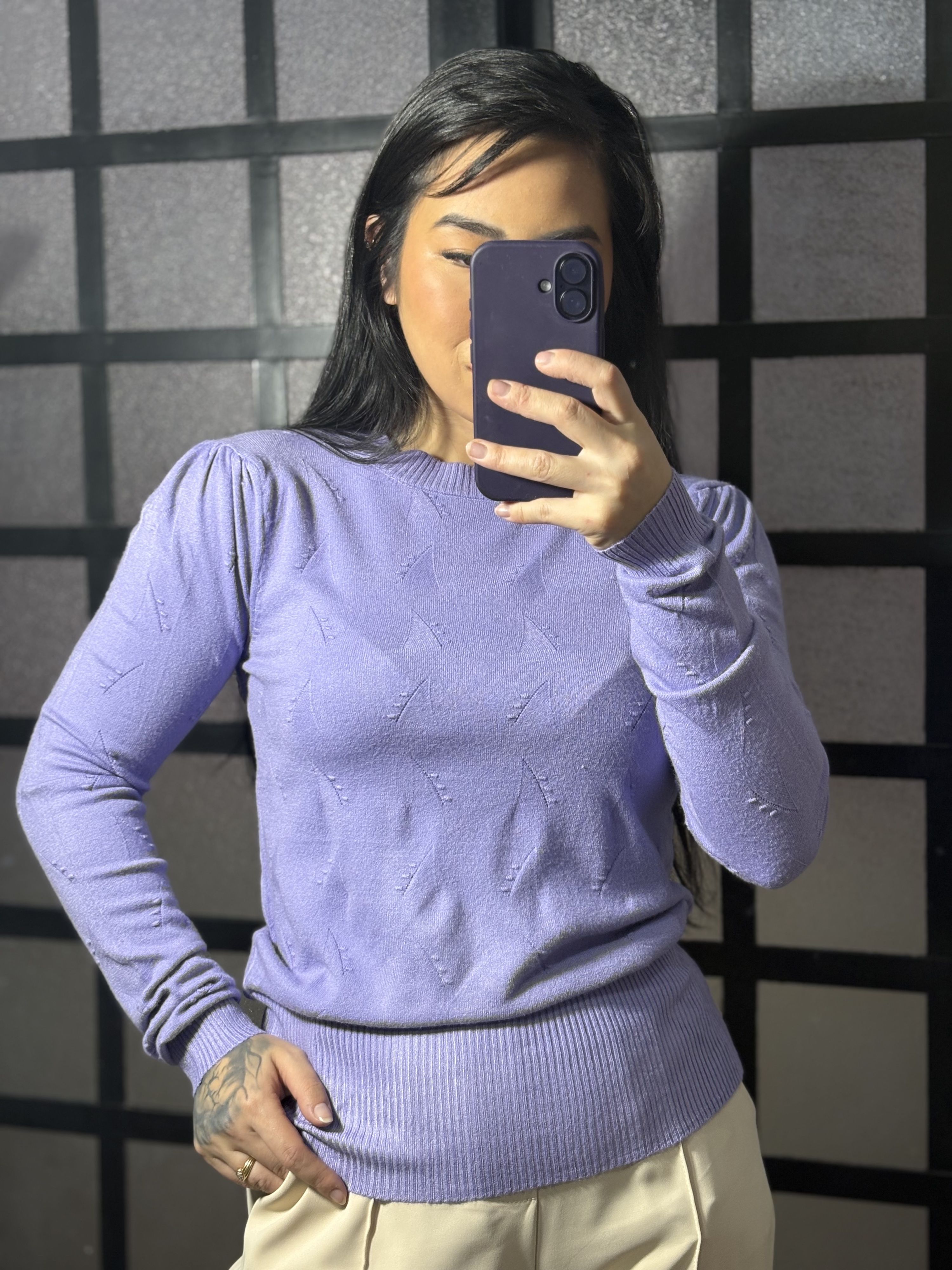 Blusa tricô Margarida 8923 - Lilas