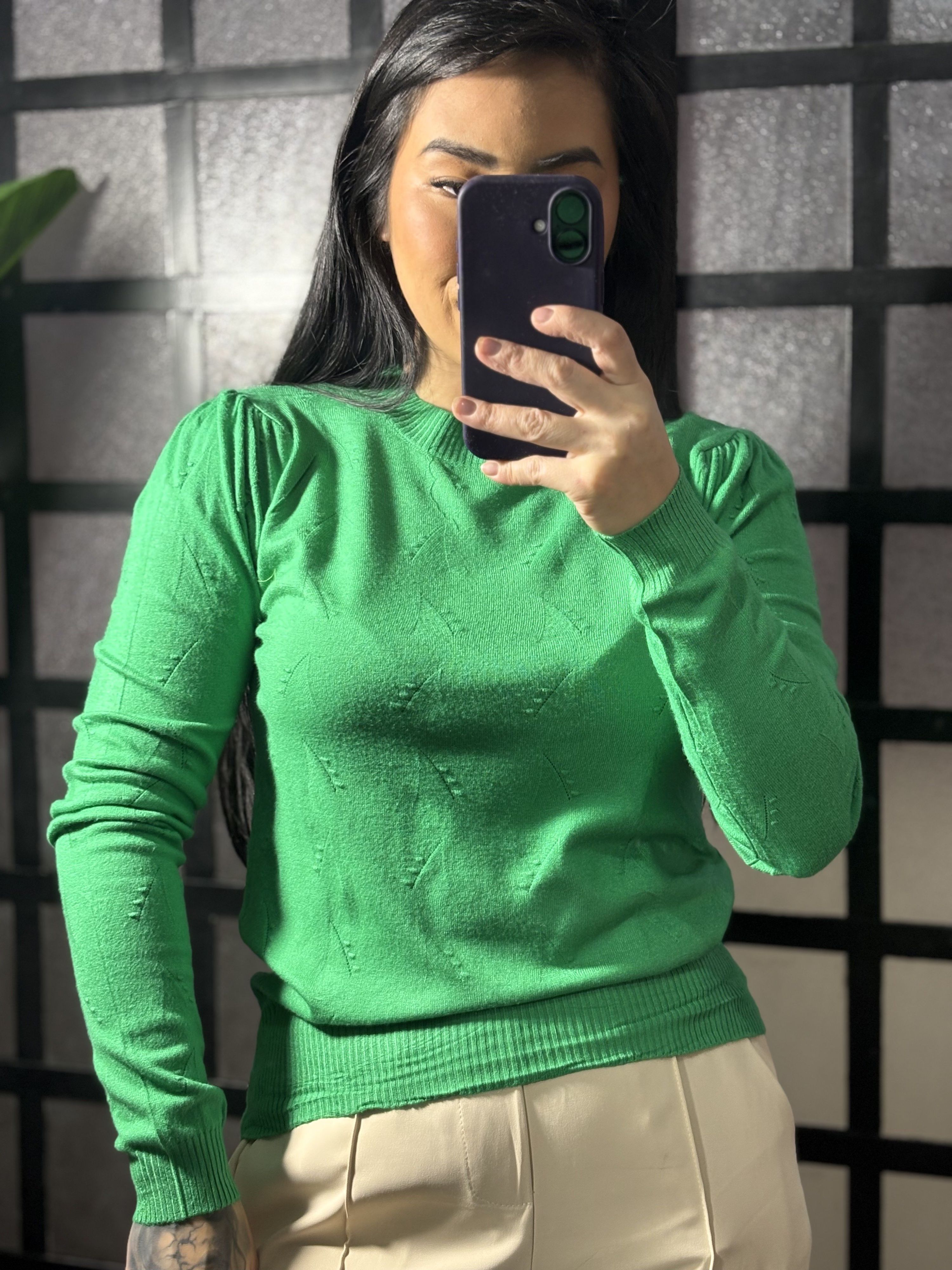 blusa trico margarida 8923 - verde