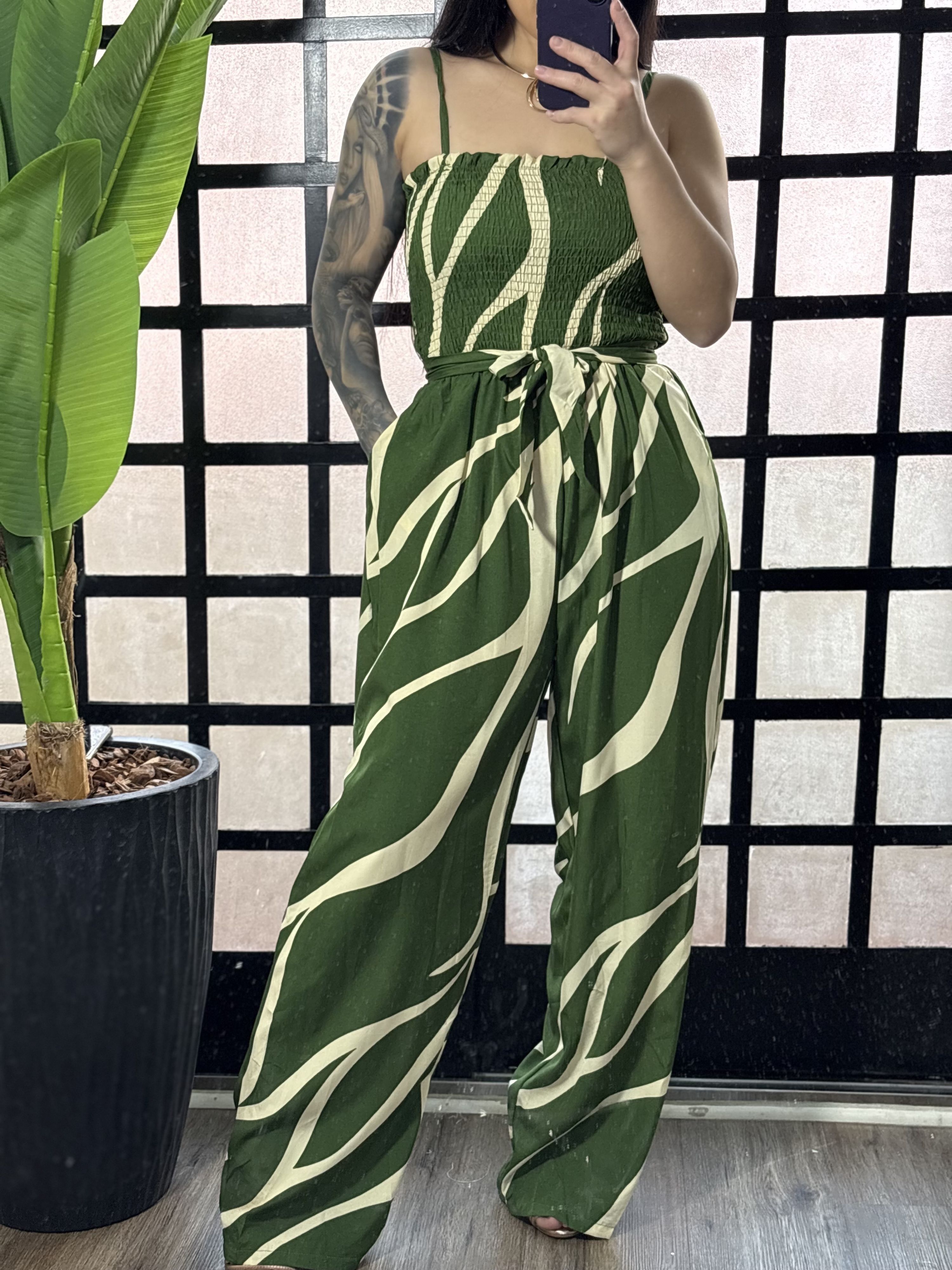 macacão estampado Geise 3253-verde 