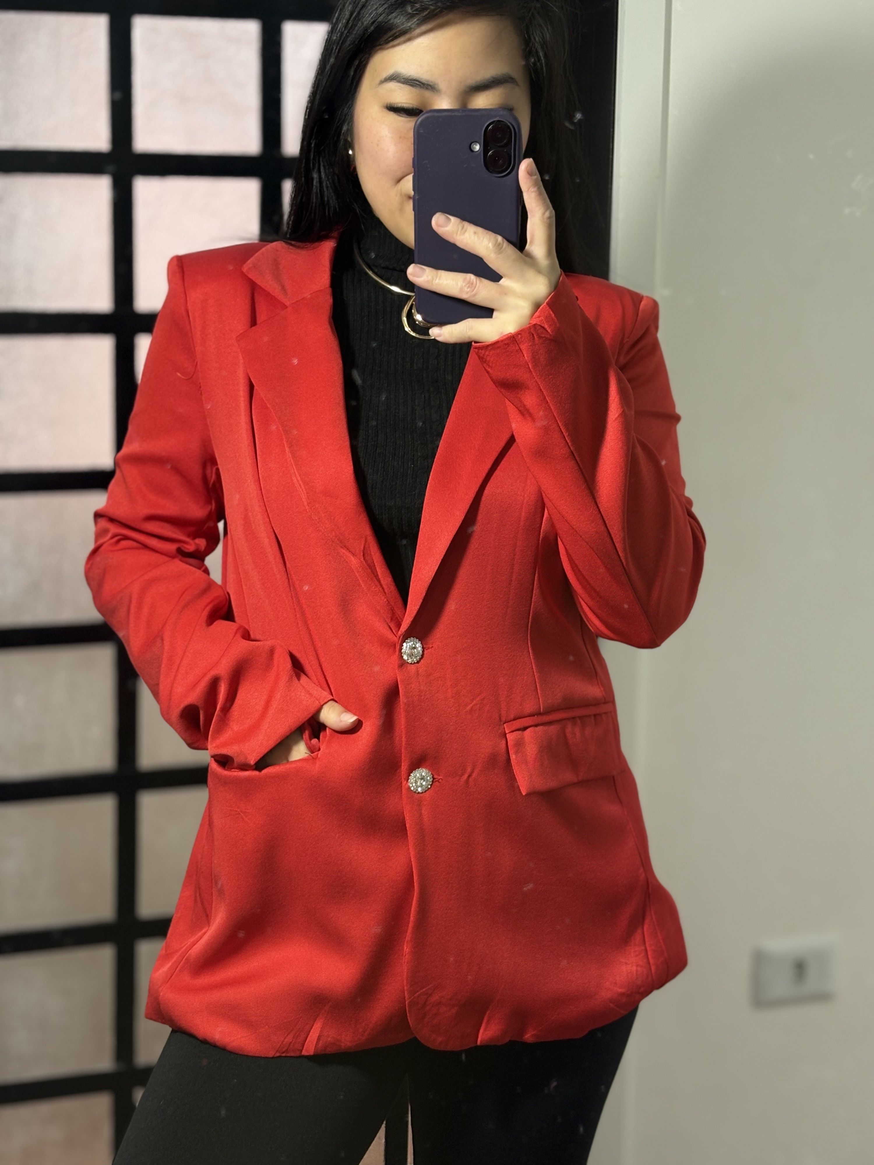 blazer alongado Bárbara 8216- Vermelho