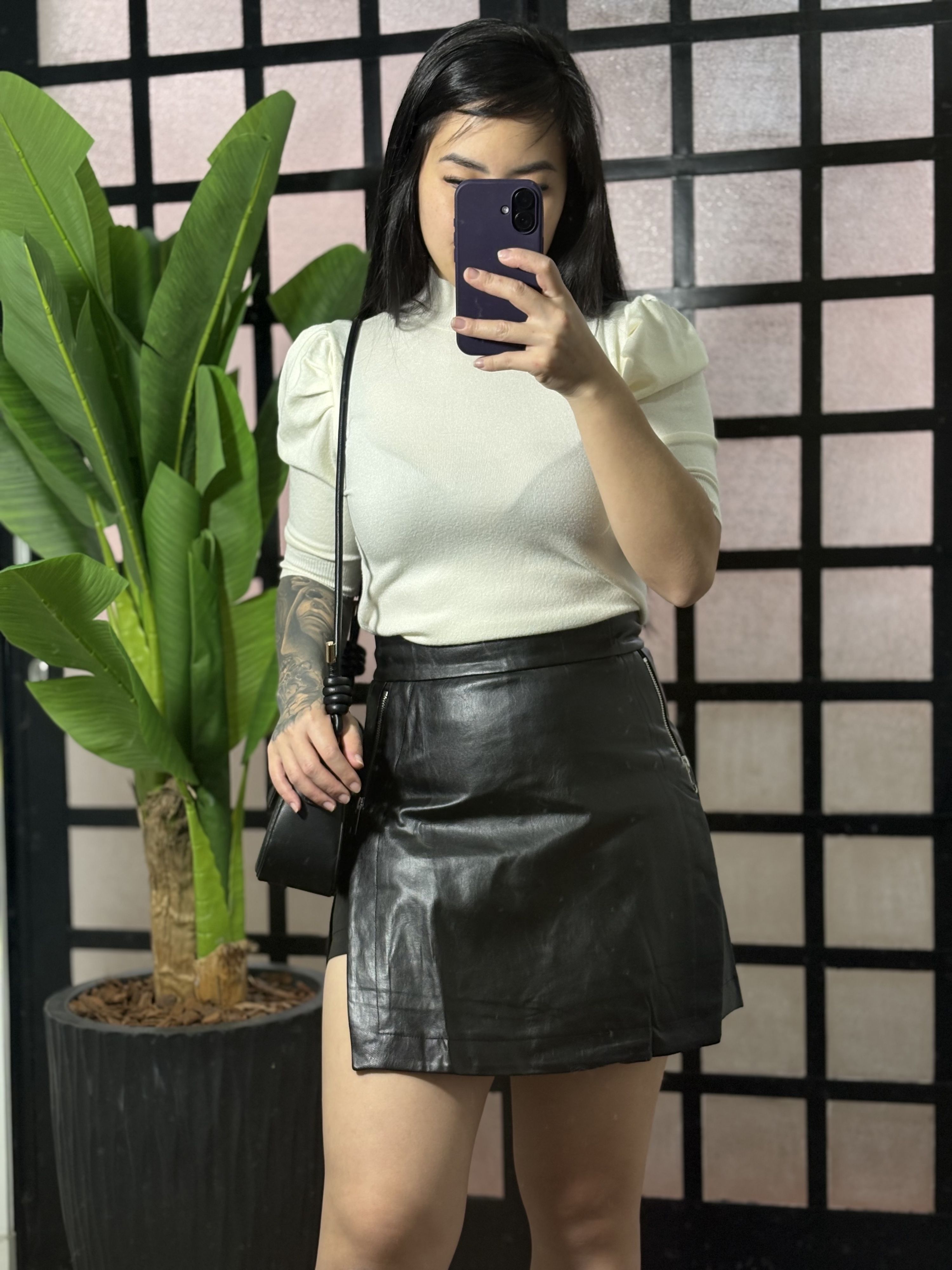 Short saia courinho Luzia 2256- Preto