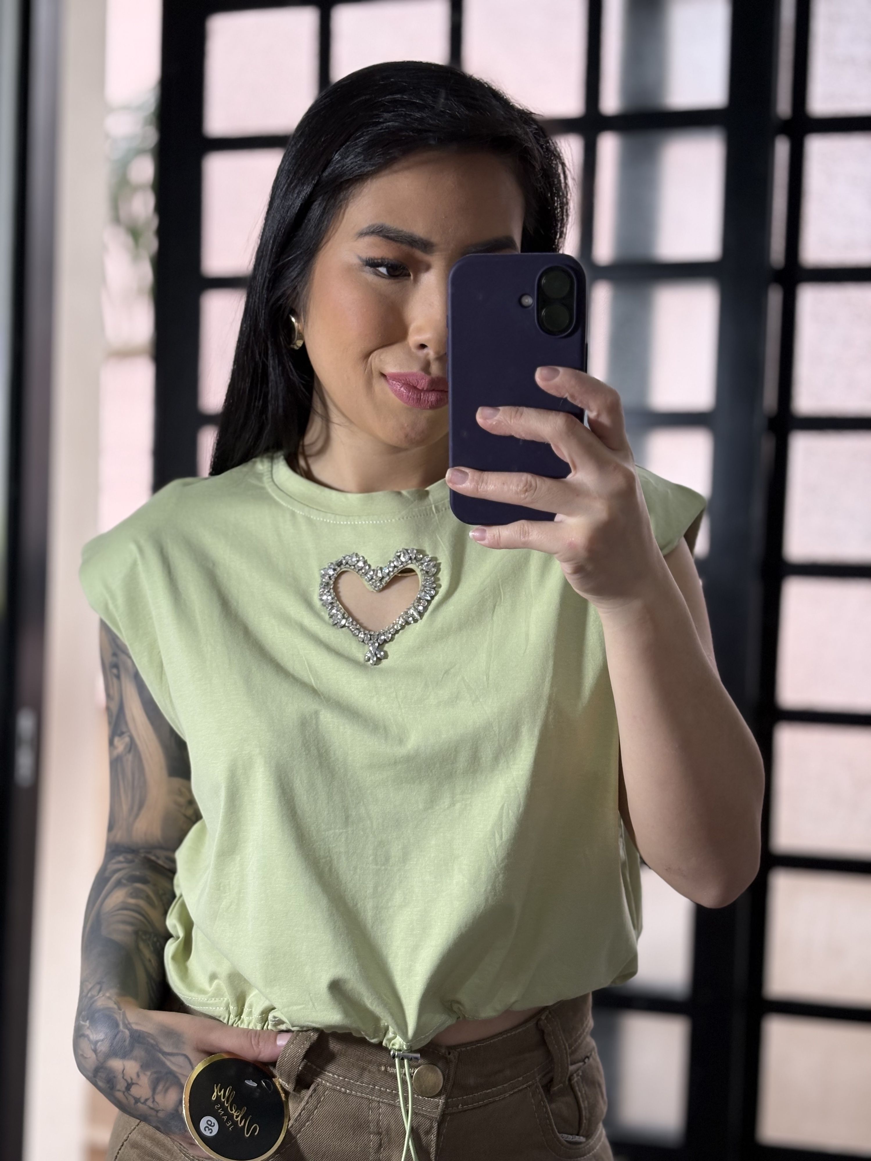 Blusa muscle tee coraçao 2966 - Verde
