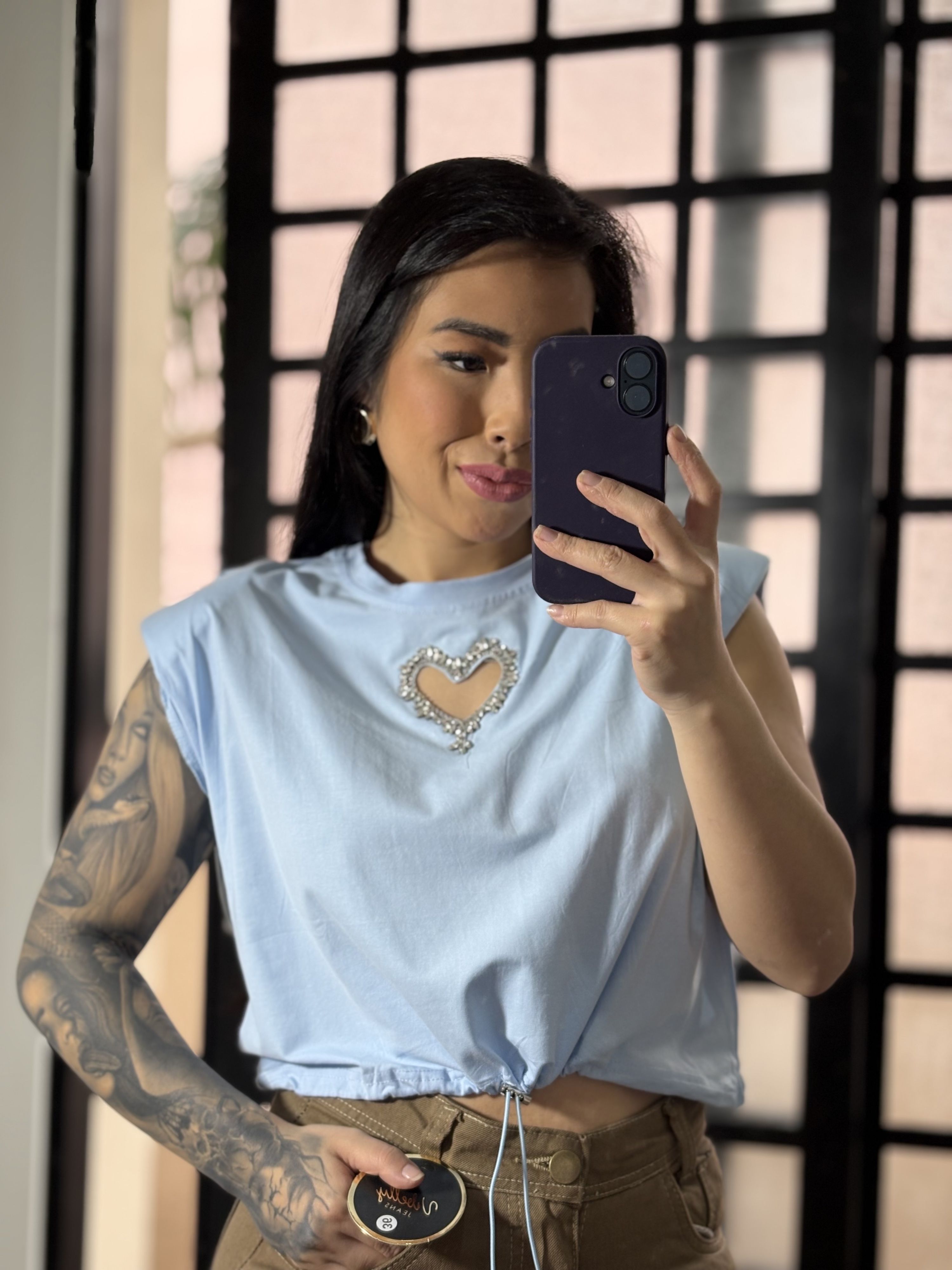 Blusa muscle tee coraçao 2966 - Azul