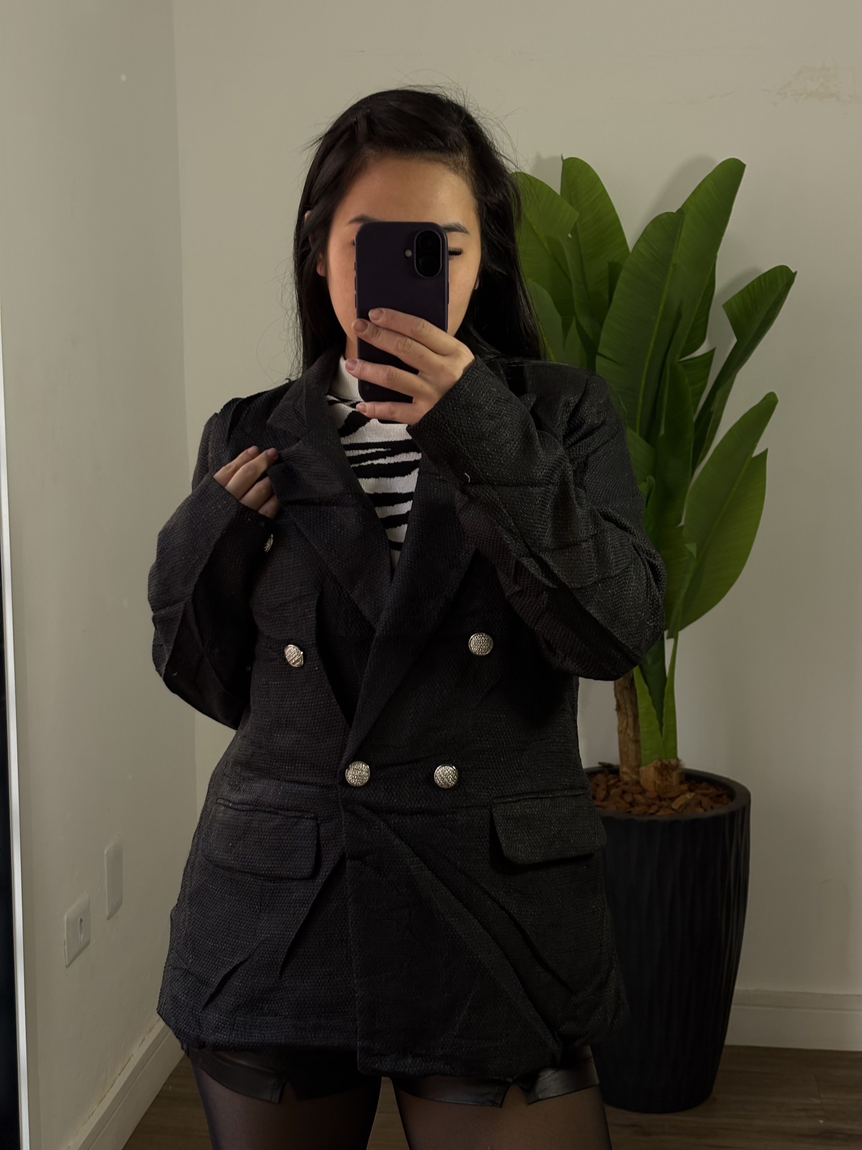 Blazer tweed Diana 6240-Preto 