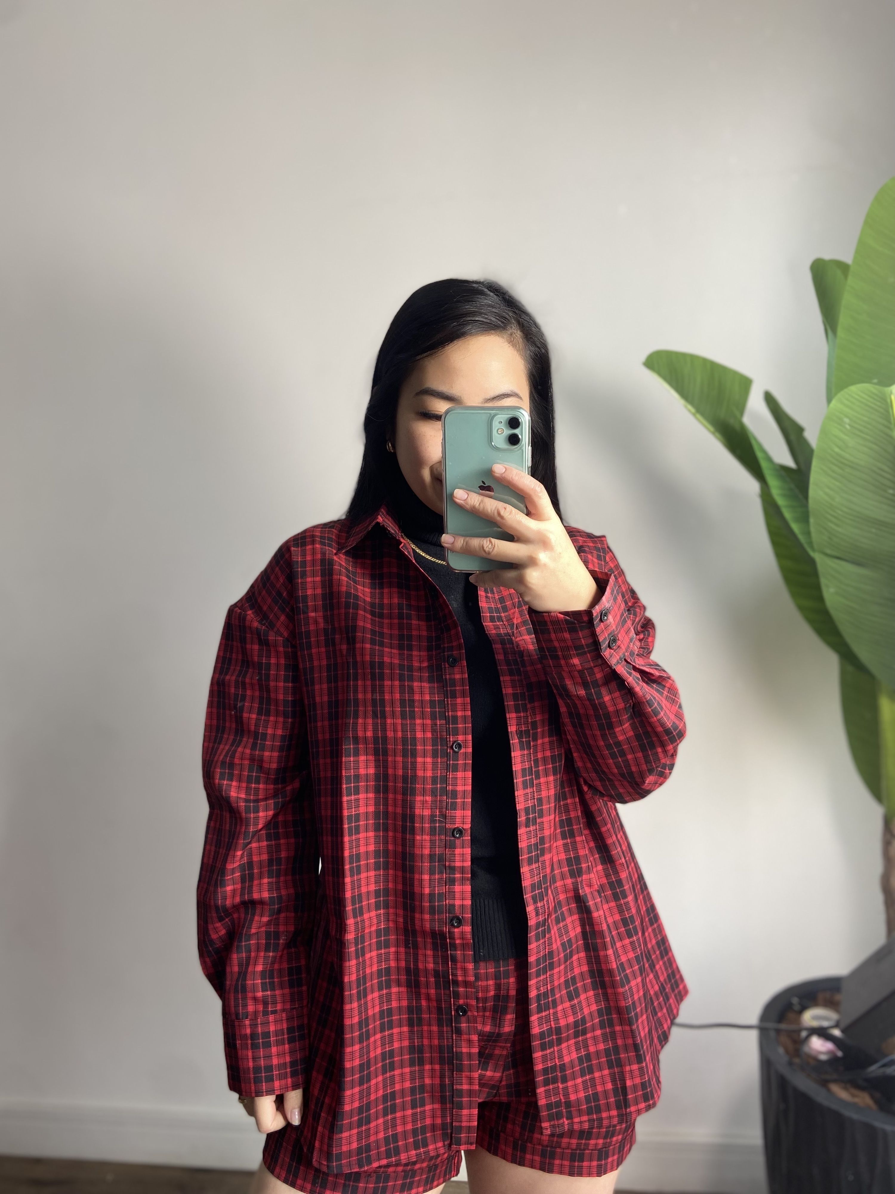 Camisão Xadrez Barbara 33590 - Vermelho 