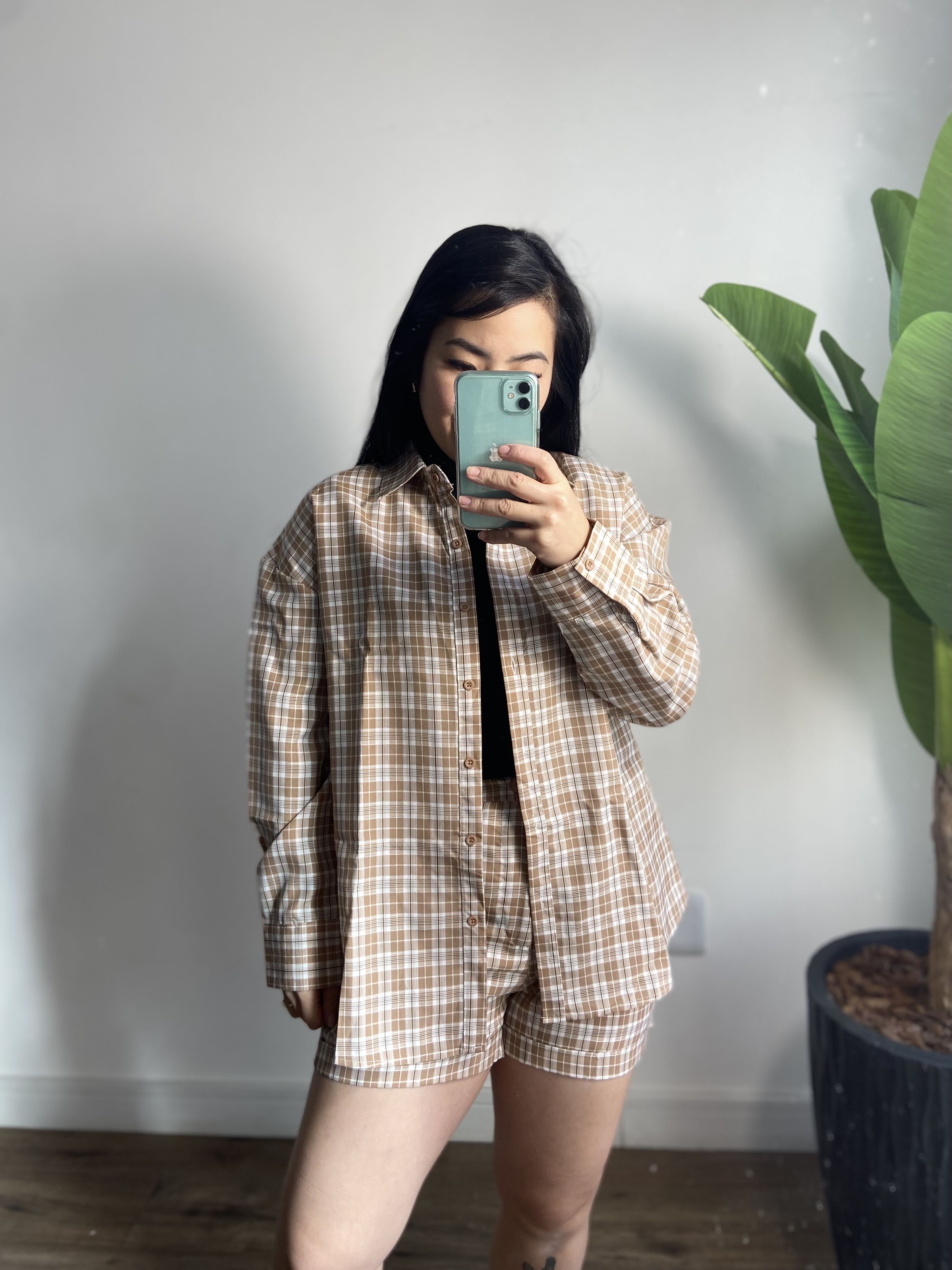 Camisão Xadrez Barbara - Bege 33590