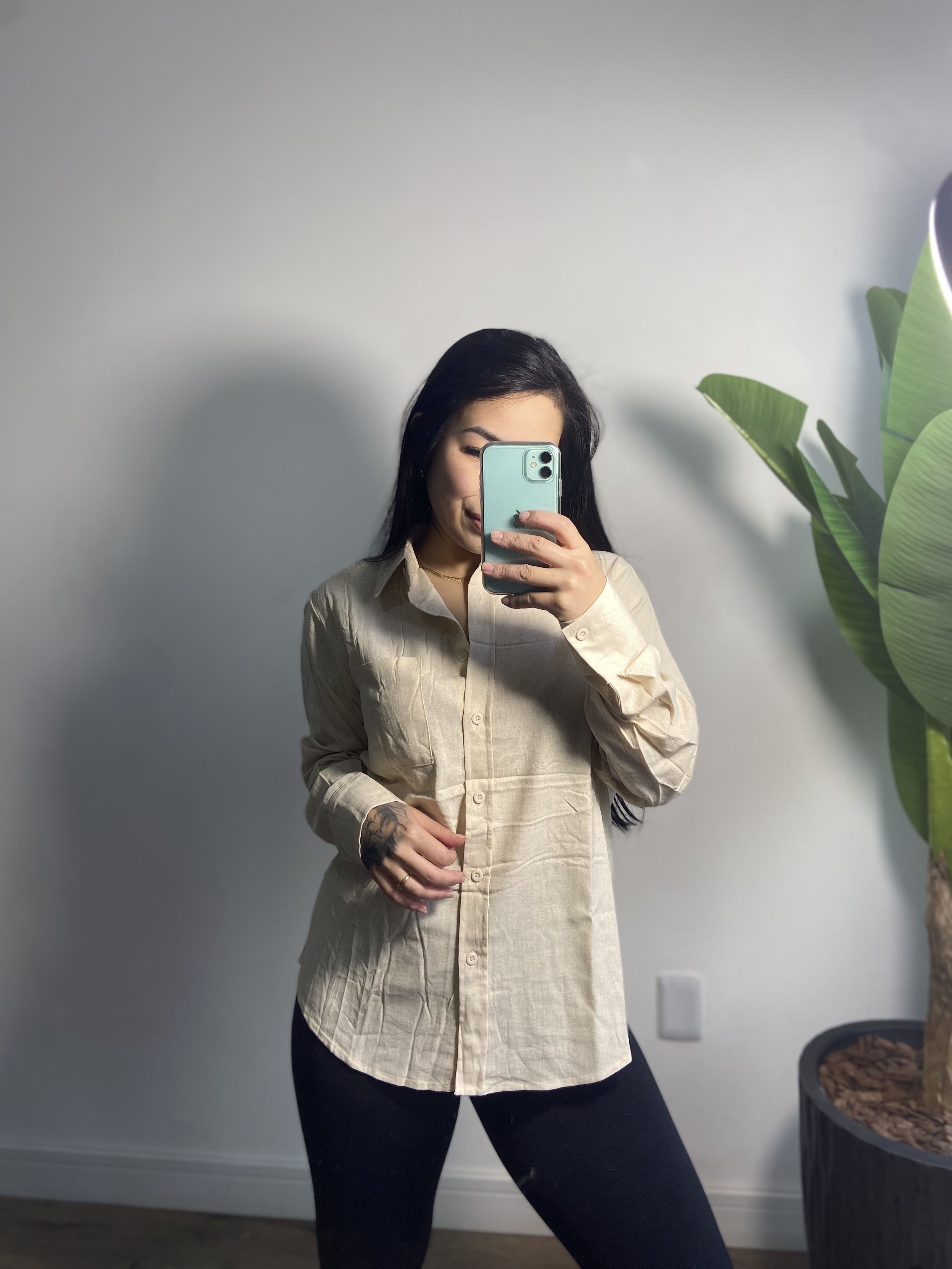 Camisão linho Rebeca 3386 - Bege 