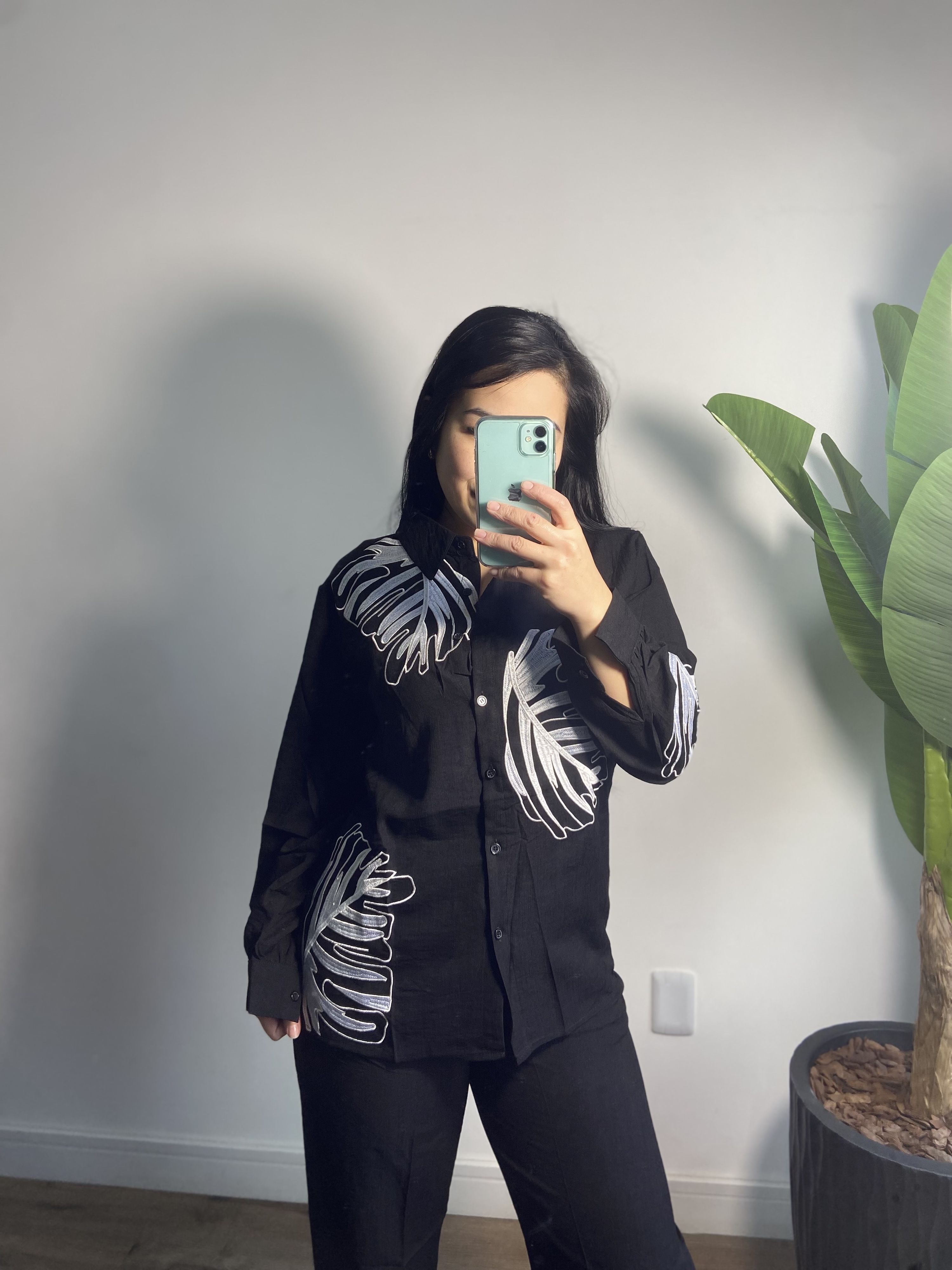 Camisa bordada Juliana 3346 - Preto