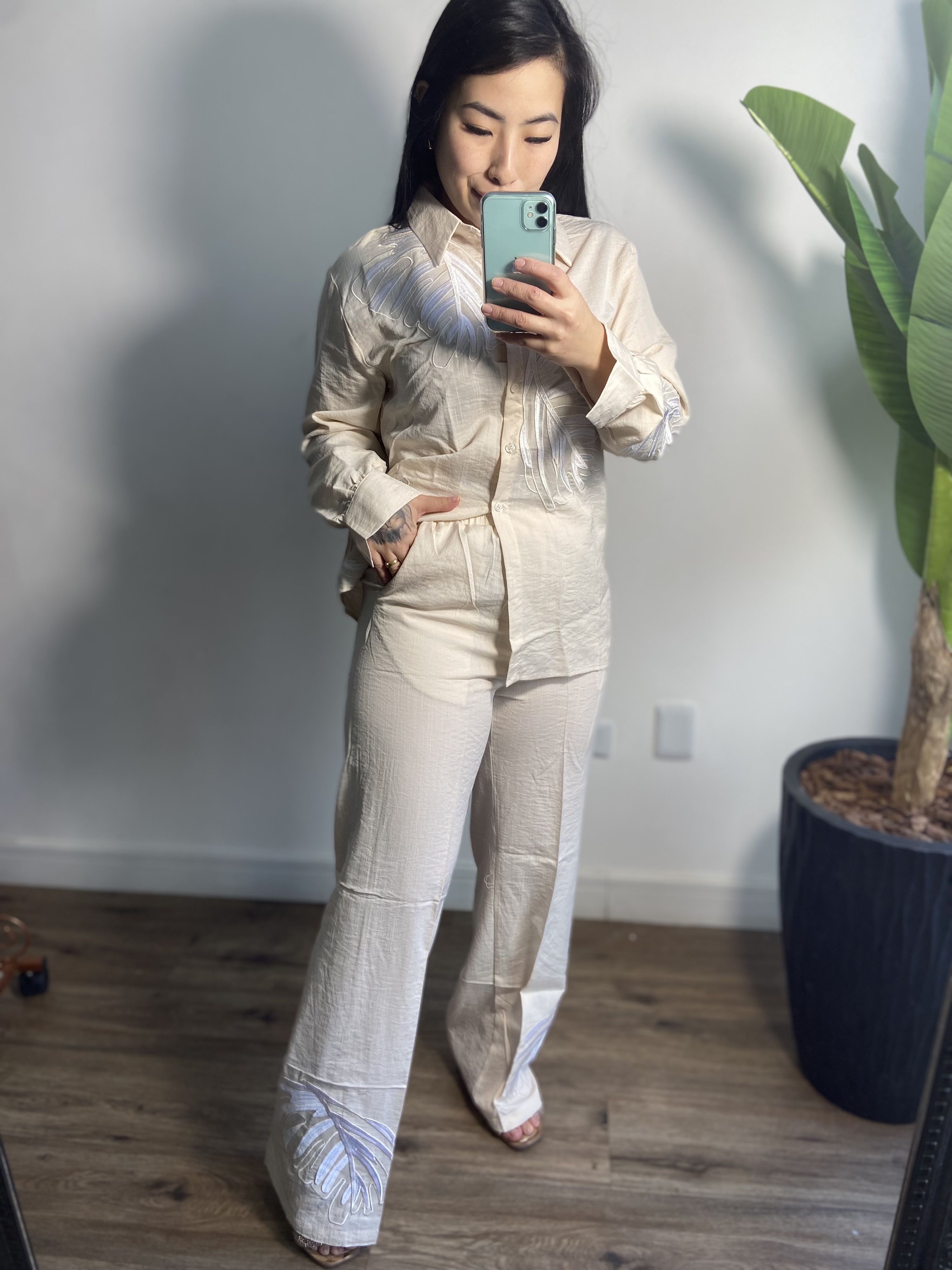 Calça bordada jessica 3346 - Off white
