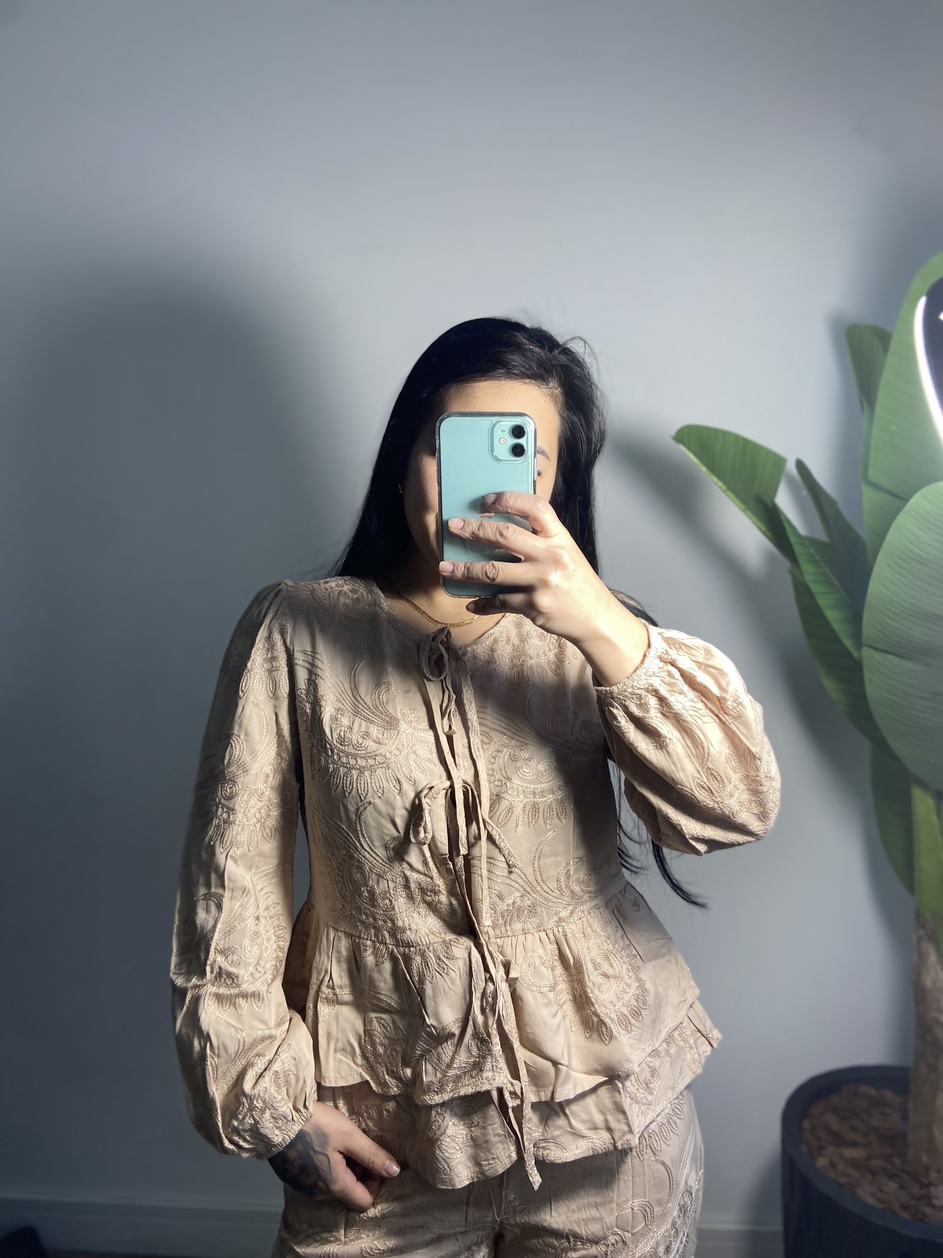 Blusa bordada Joice 3303- Bege 