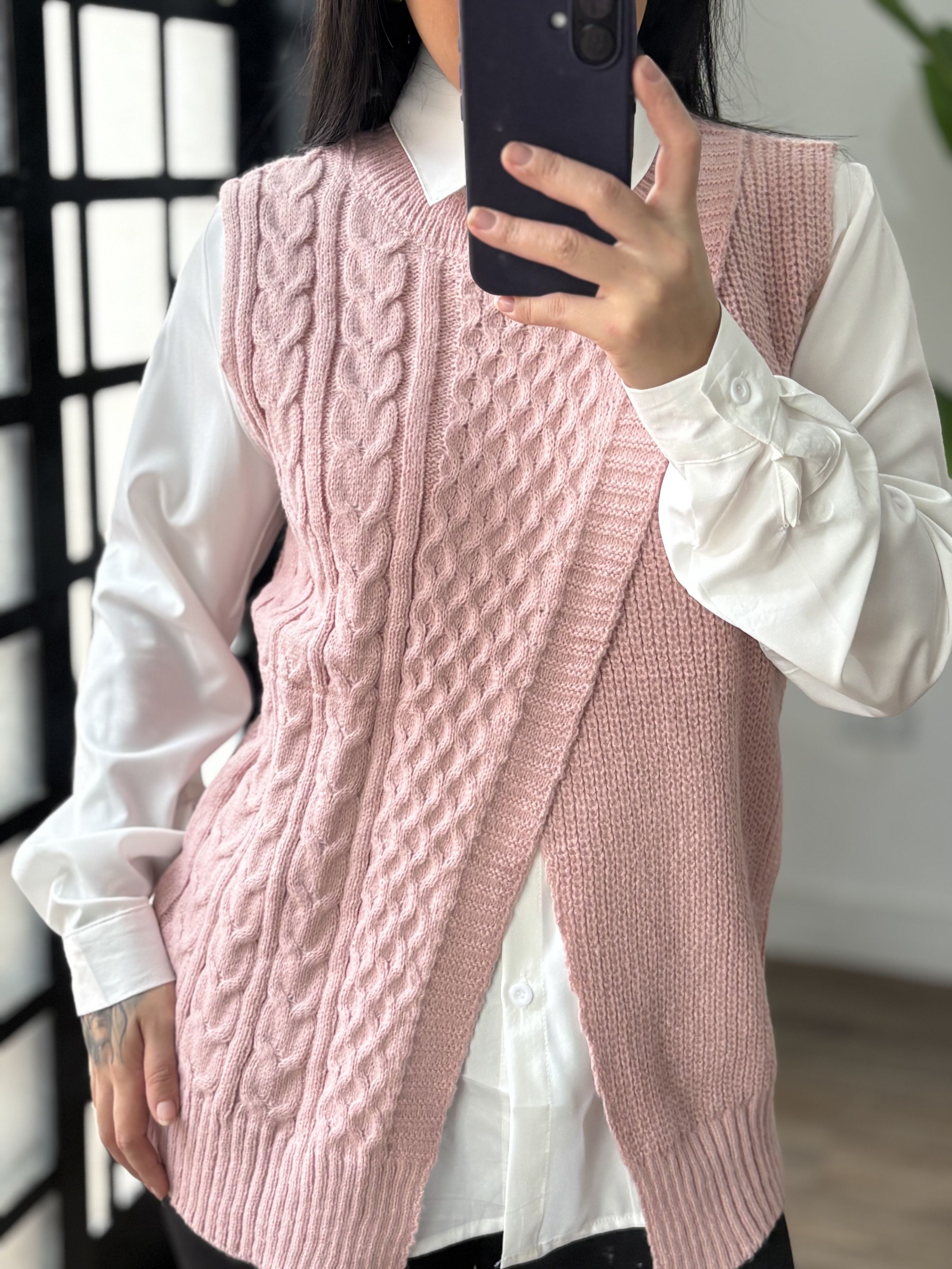 Colete Tricô Tati 339- Rosa 