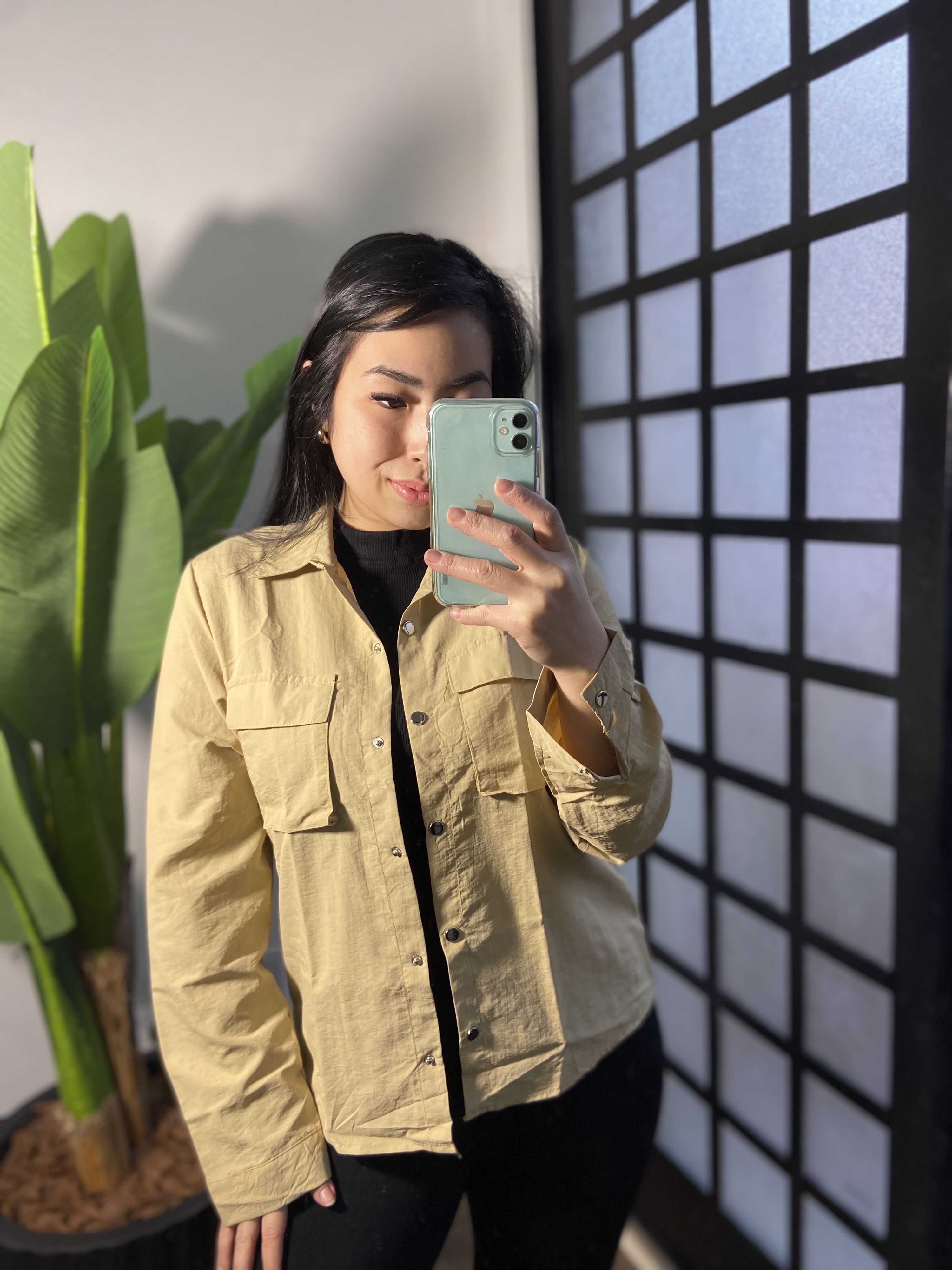Camisa botões Jaiane 33326 - Bege 
