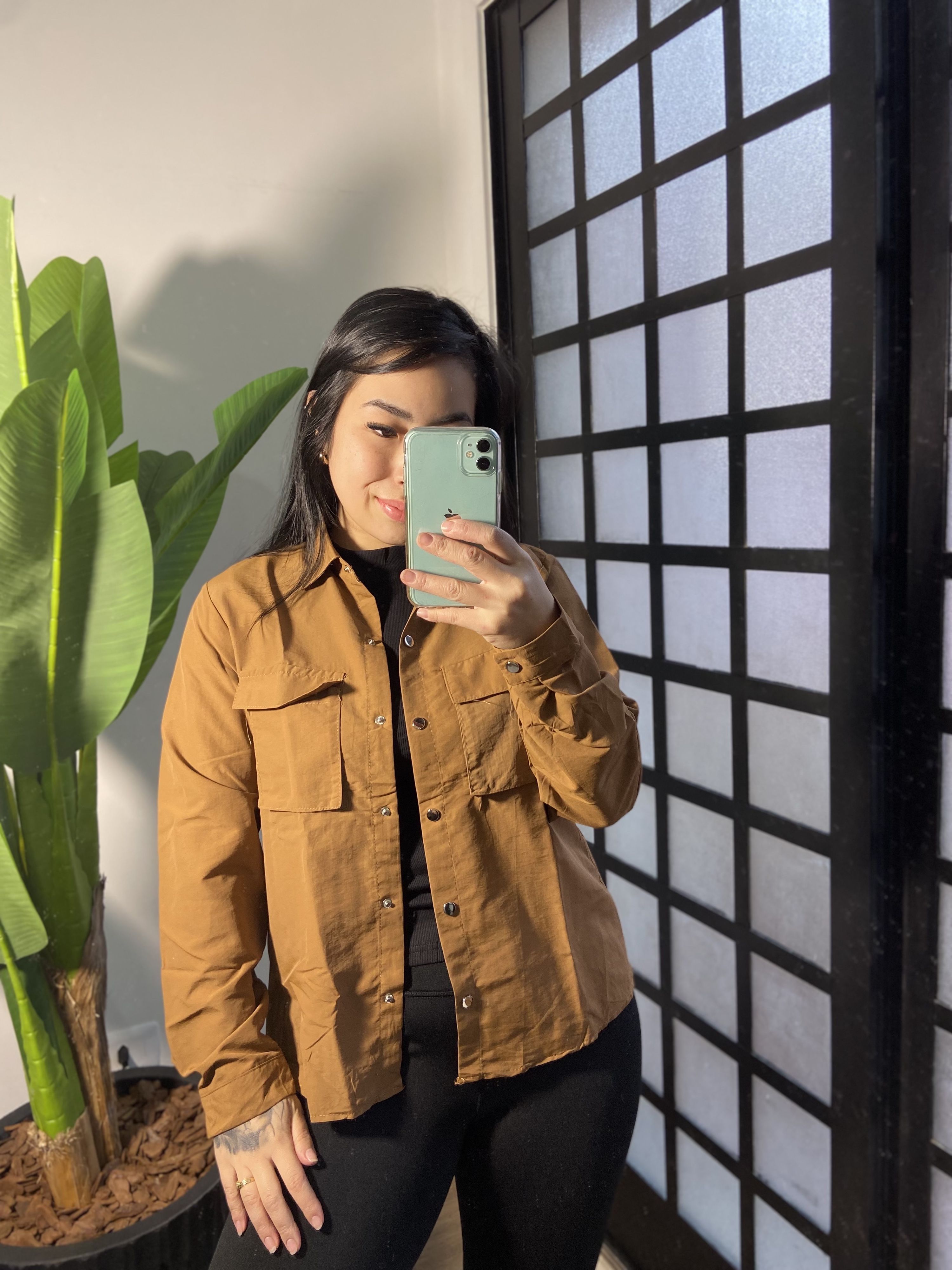 Camisa botões Jaiane 33326- Marrom 
