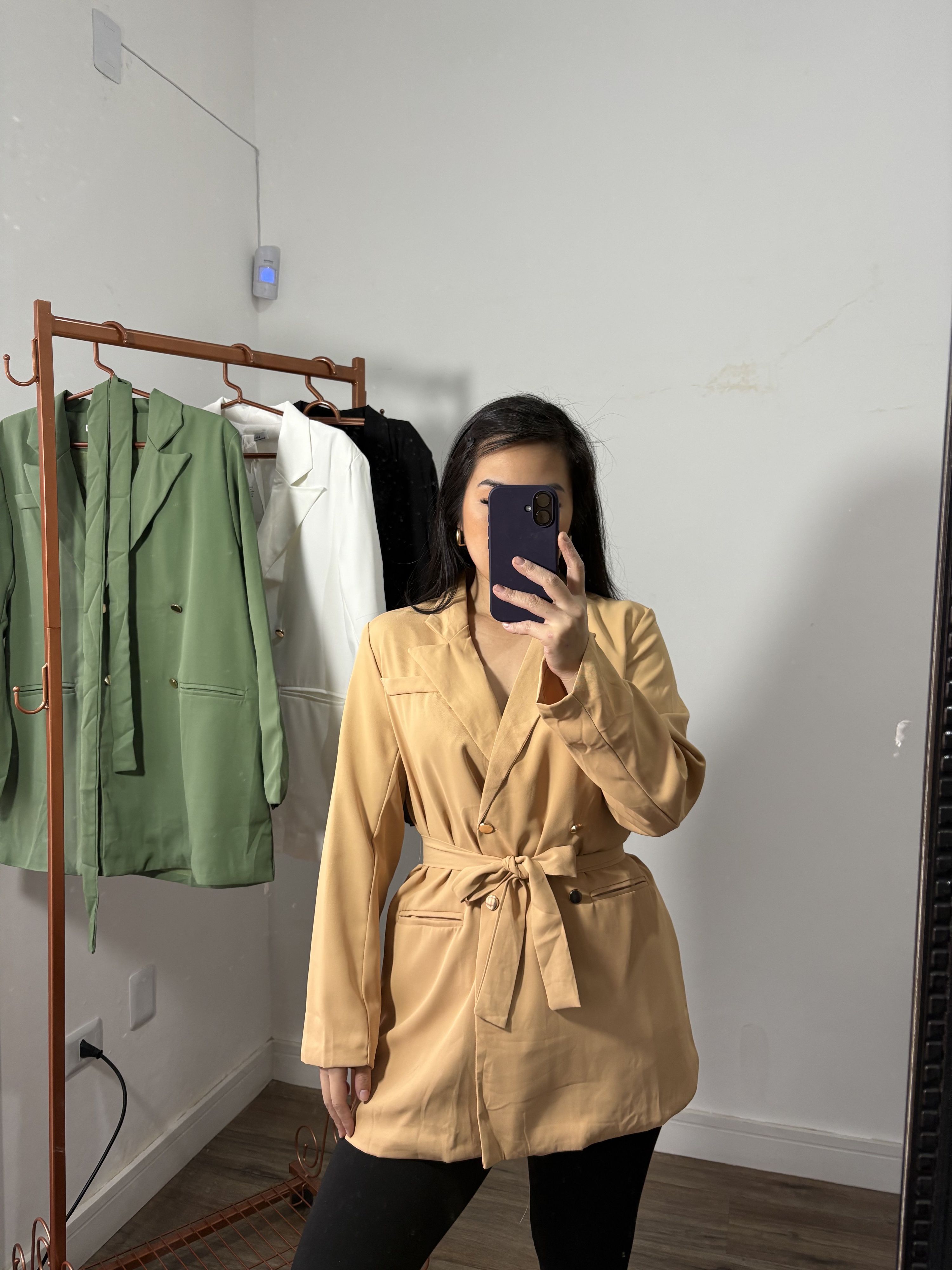Blazer Alongado oversized Cintia 2695- Bege