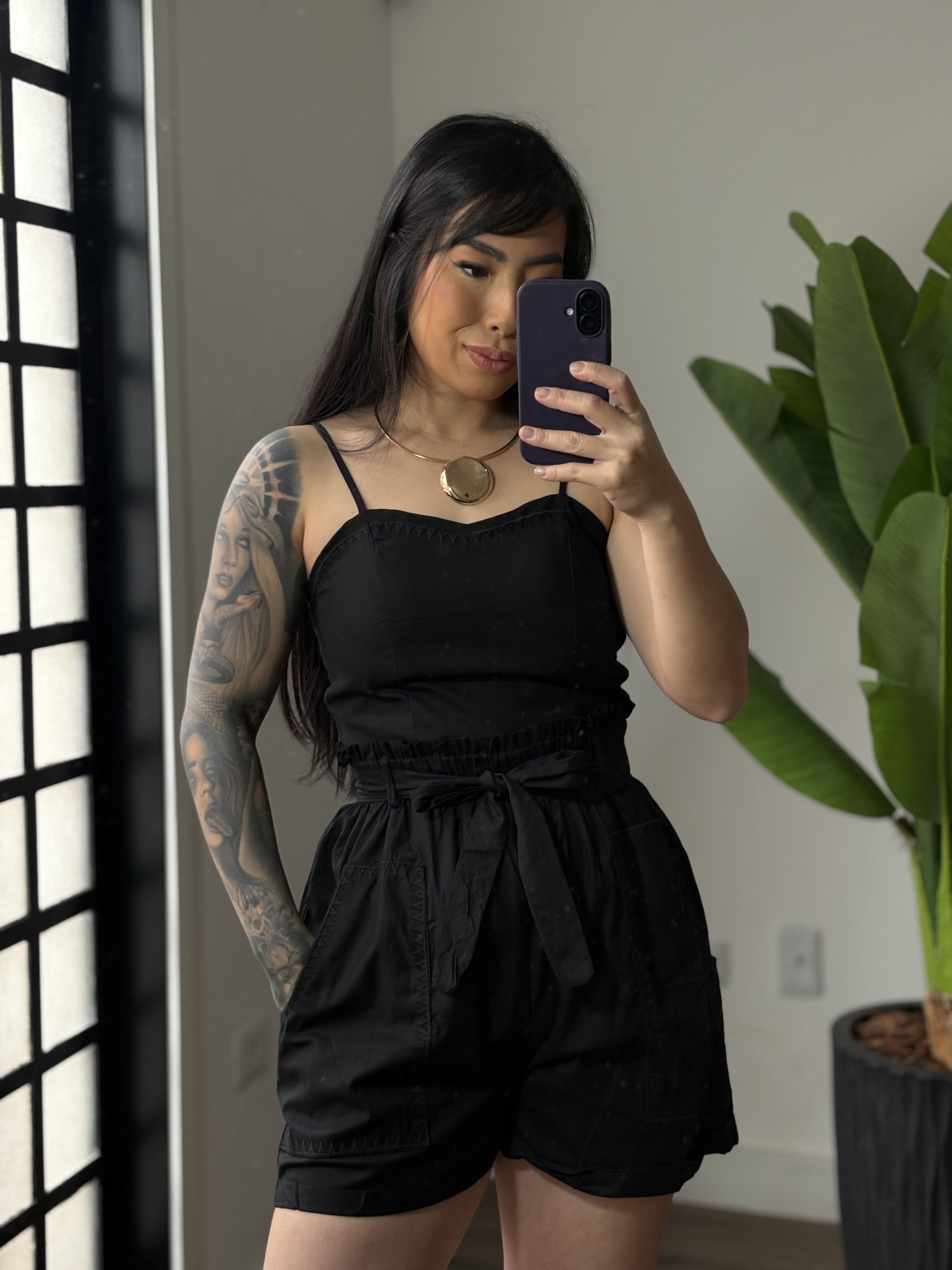 Conjunto shorts Laura 99169 - Preto 