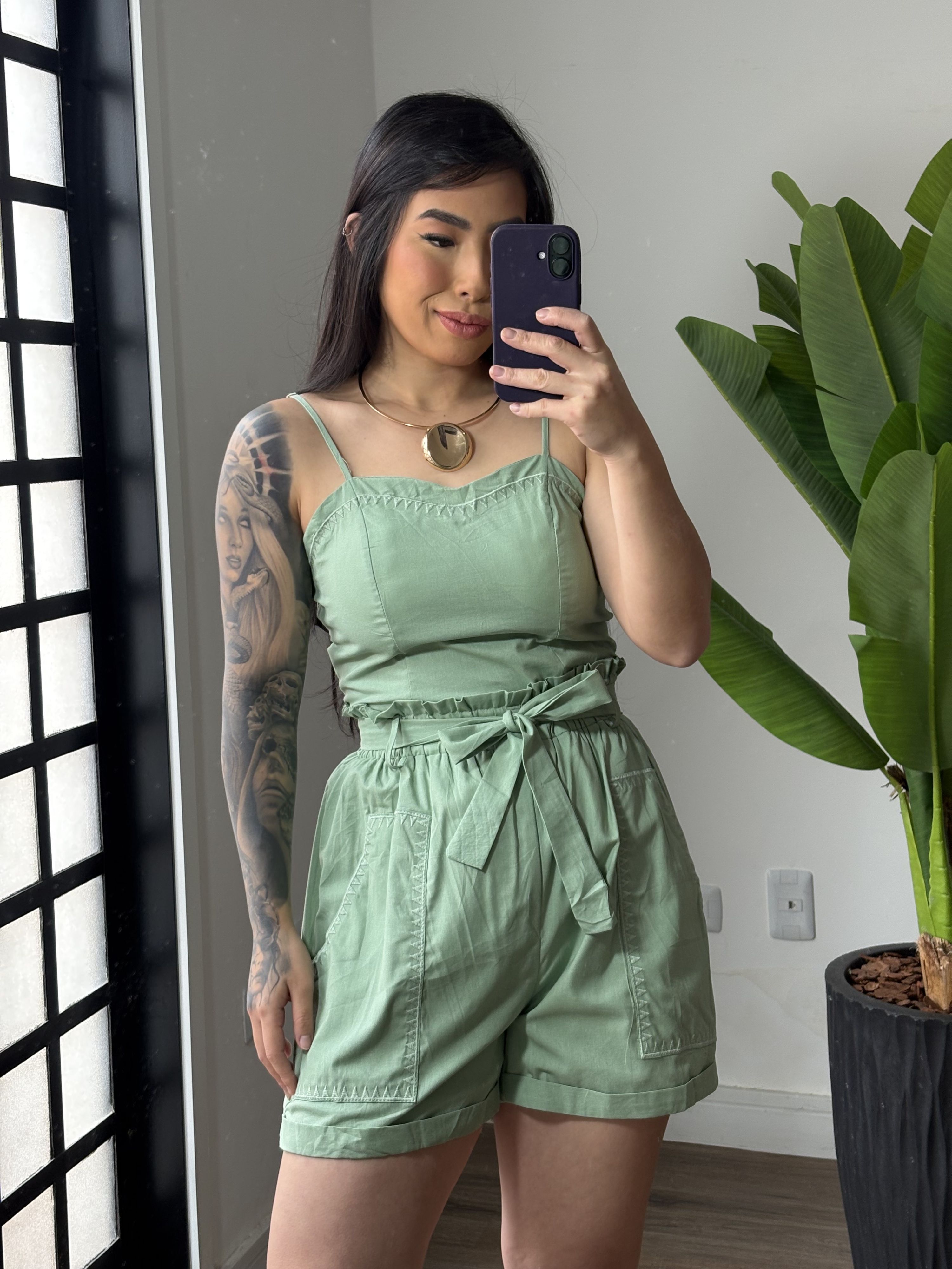 Conjunto shorts Laura 99169 - Verde 