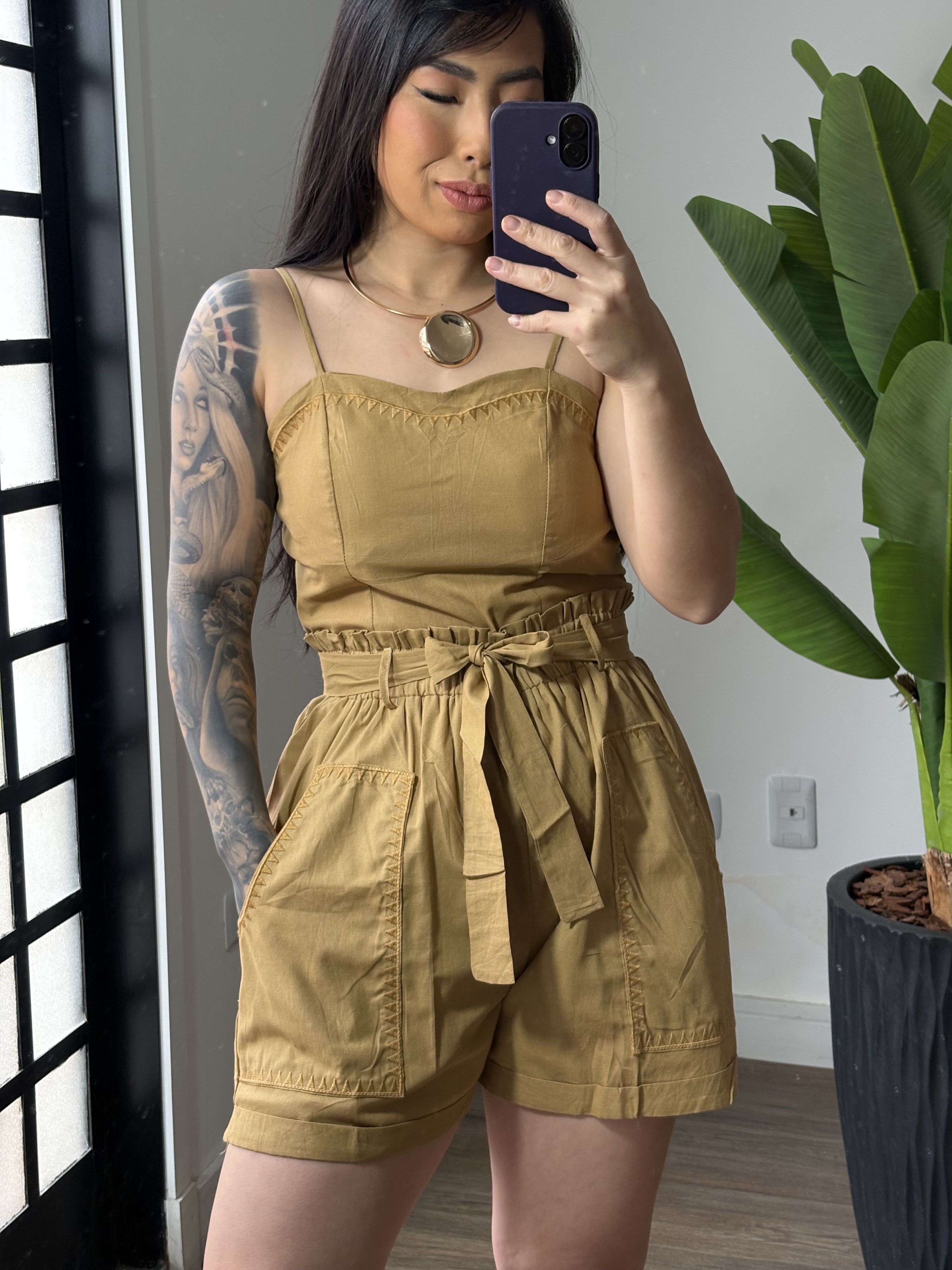 Conjunto shorts Laura 99169 - bege
