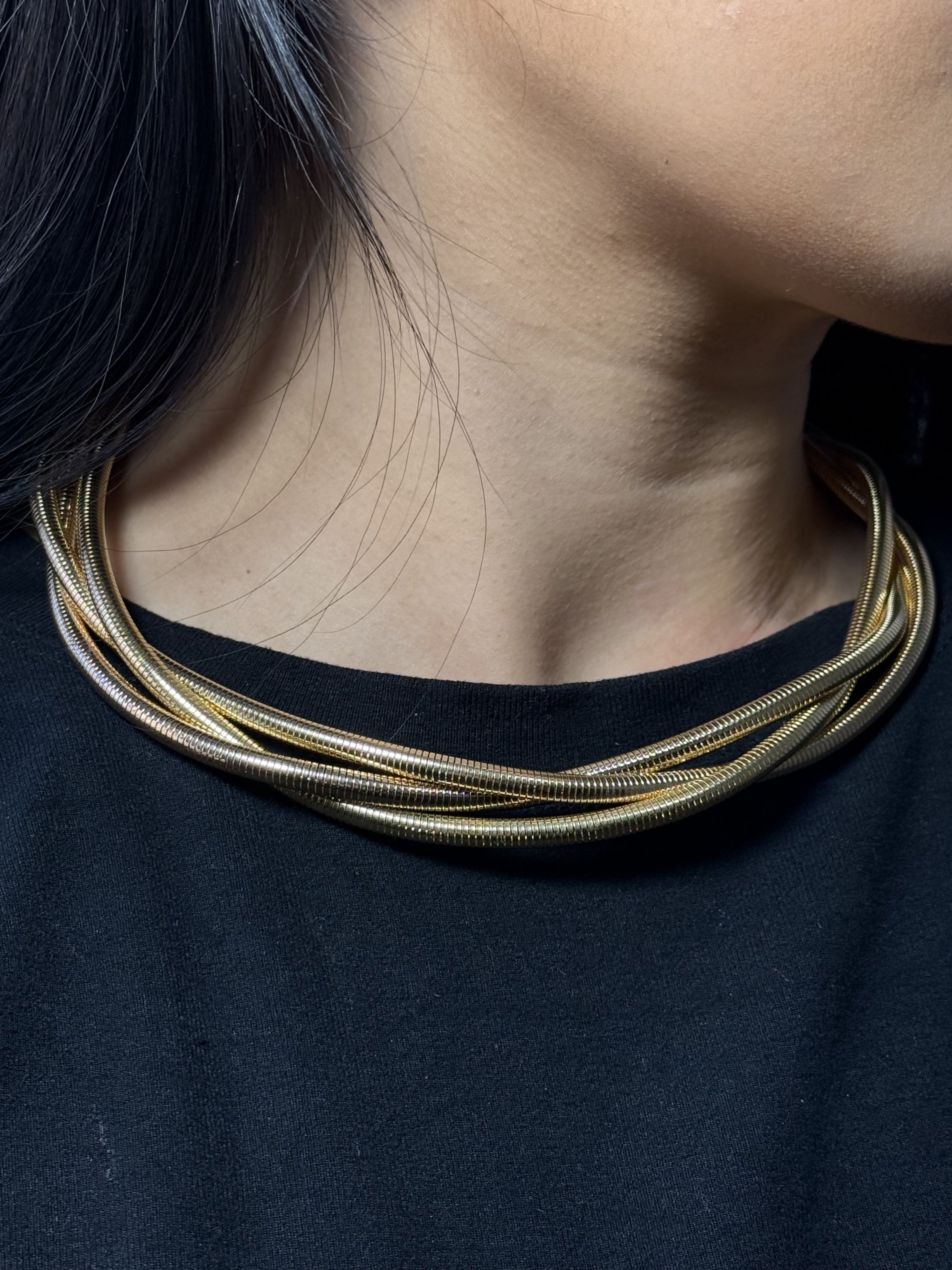 Colar malha entrelaçada 5361 - dourado 