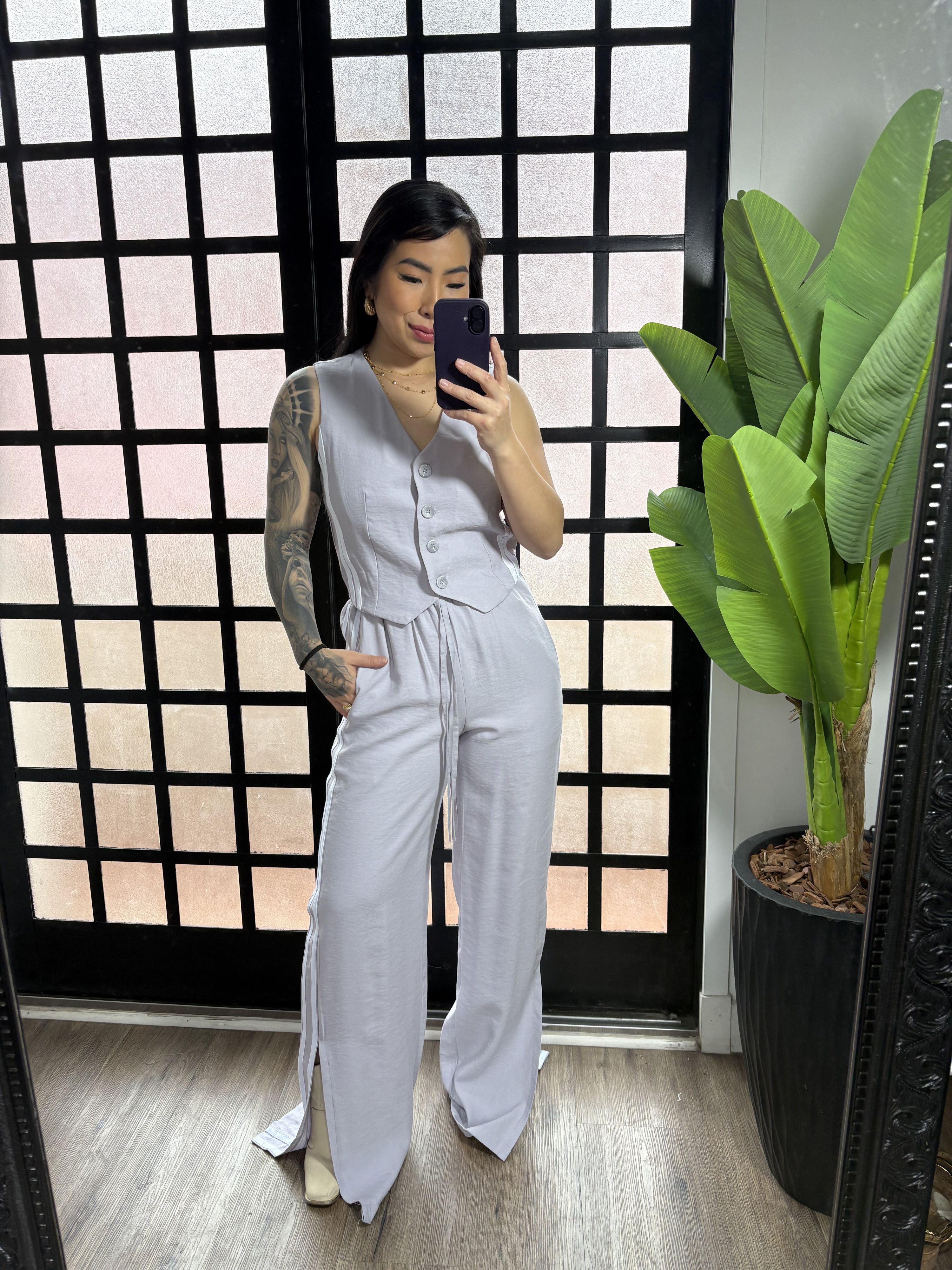 Conjunto duas listras Rosana 1500 - Cinza 