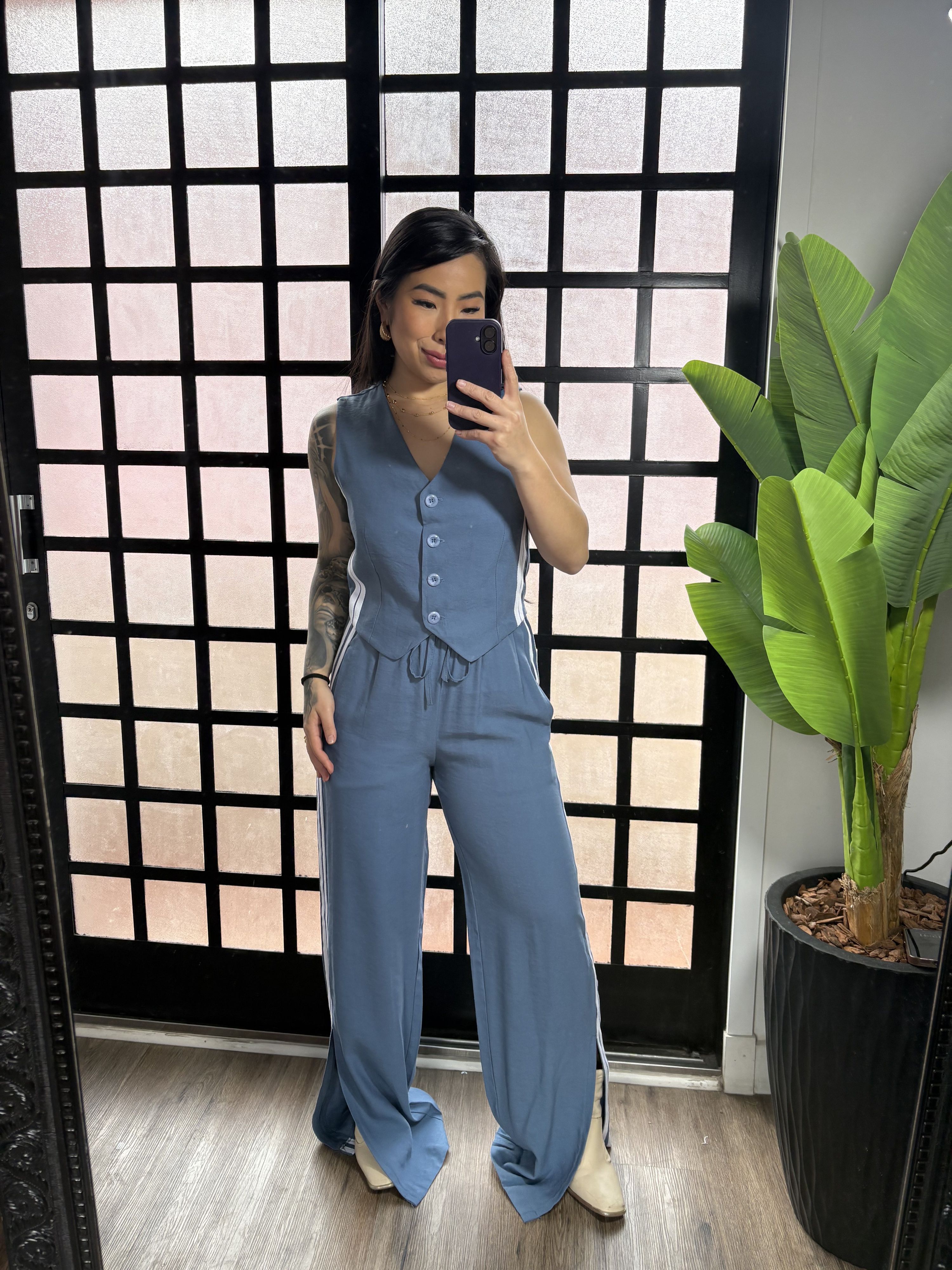Conjunto duas listra Rosana 1500 - Azul 