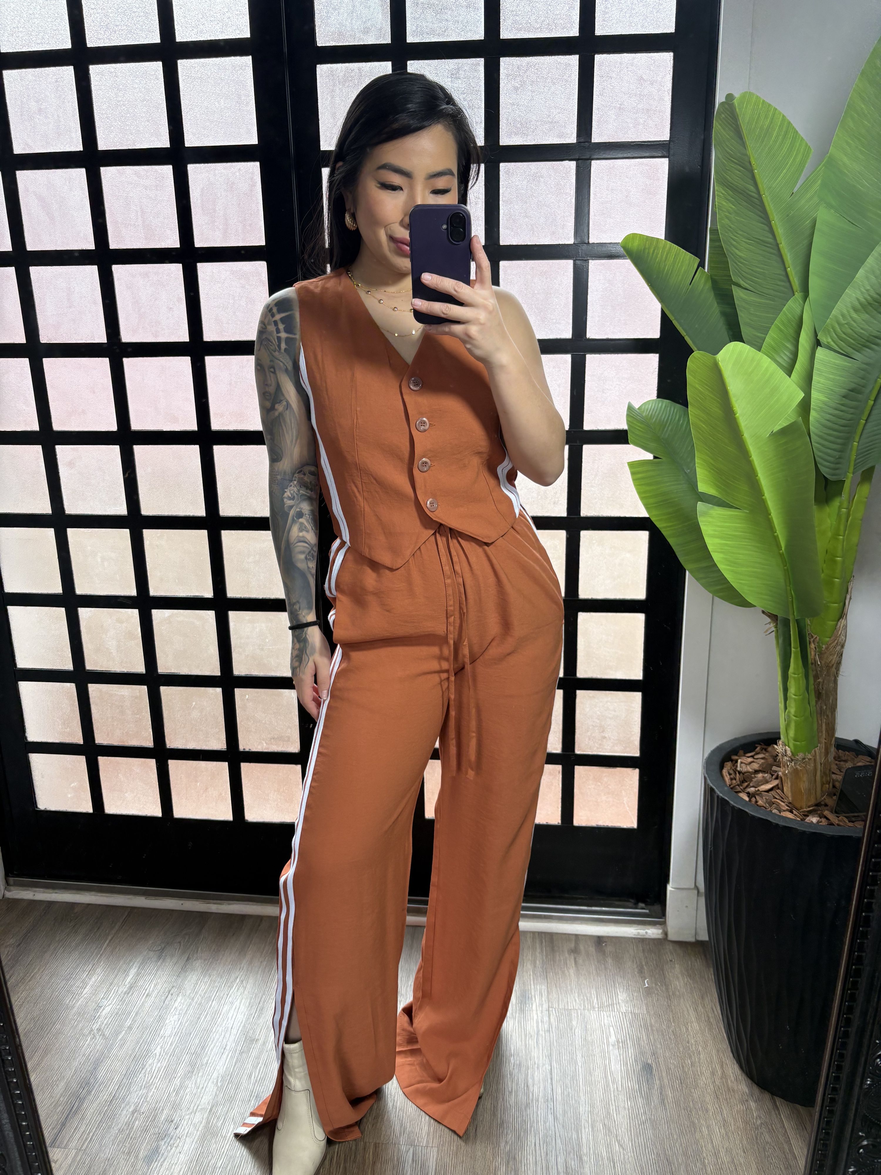 Conjunto duas listras Rosana 1500 - Terracota 