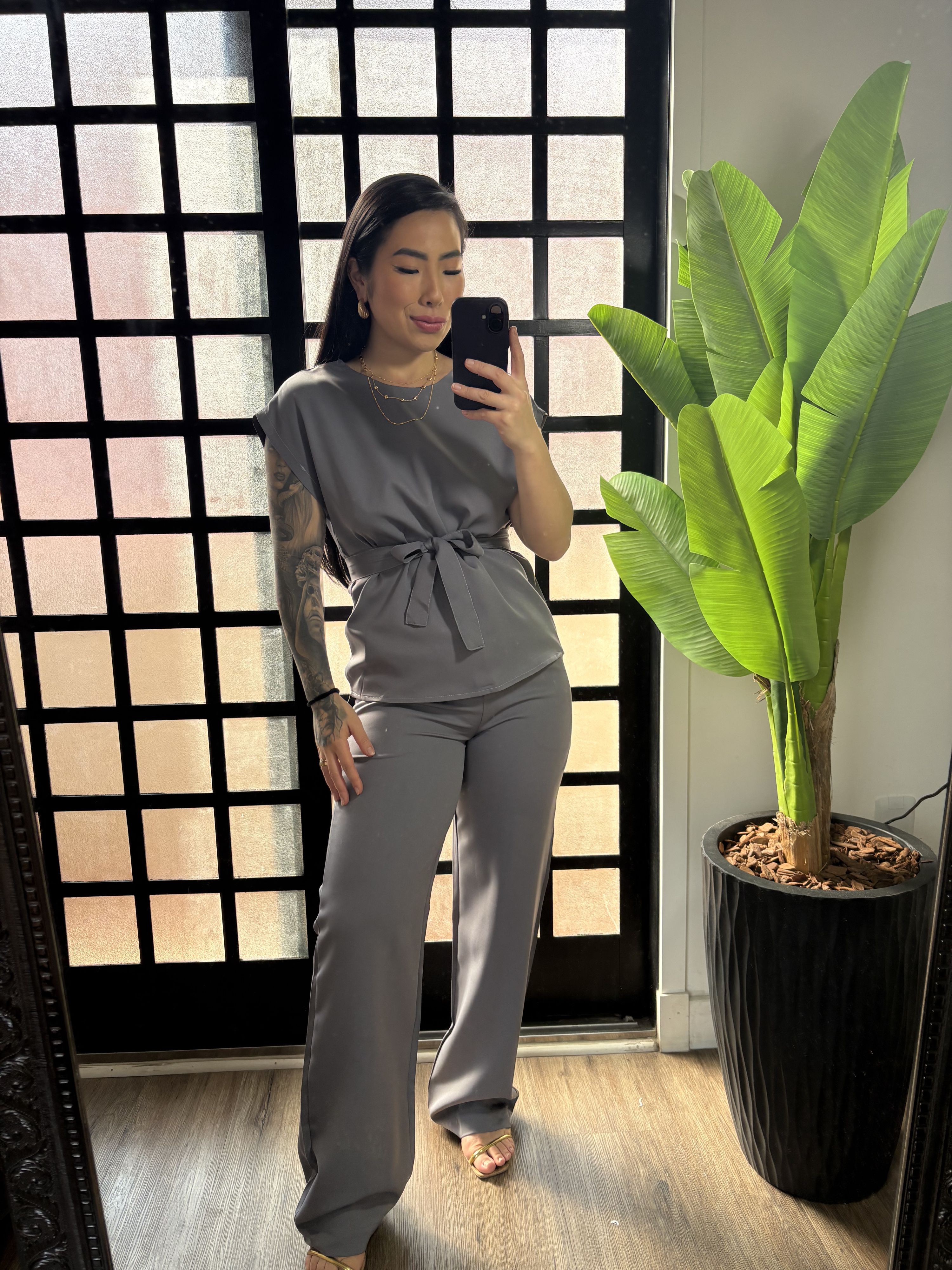 Conjunto Rebeca 7010 - Cinza 