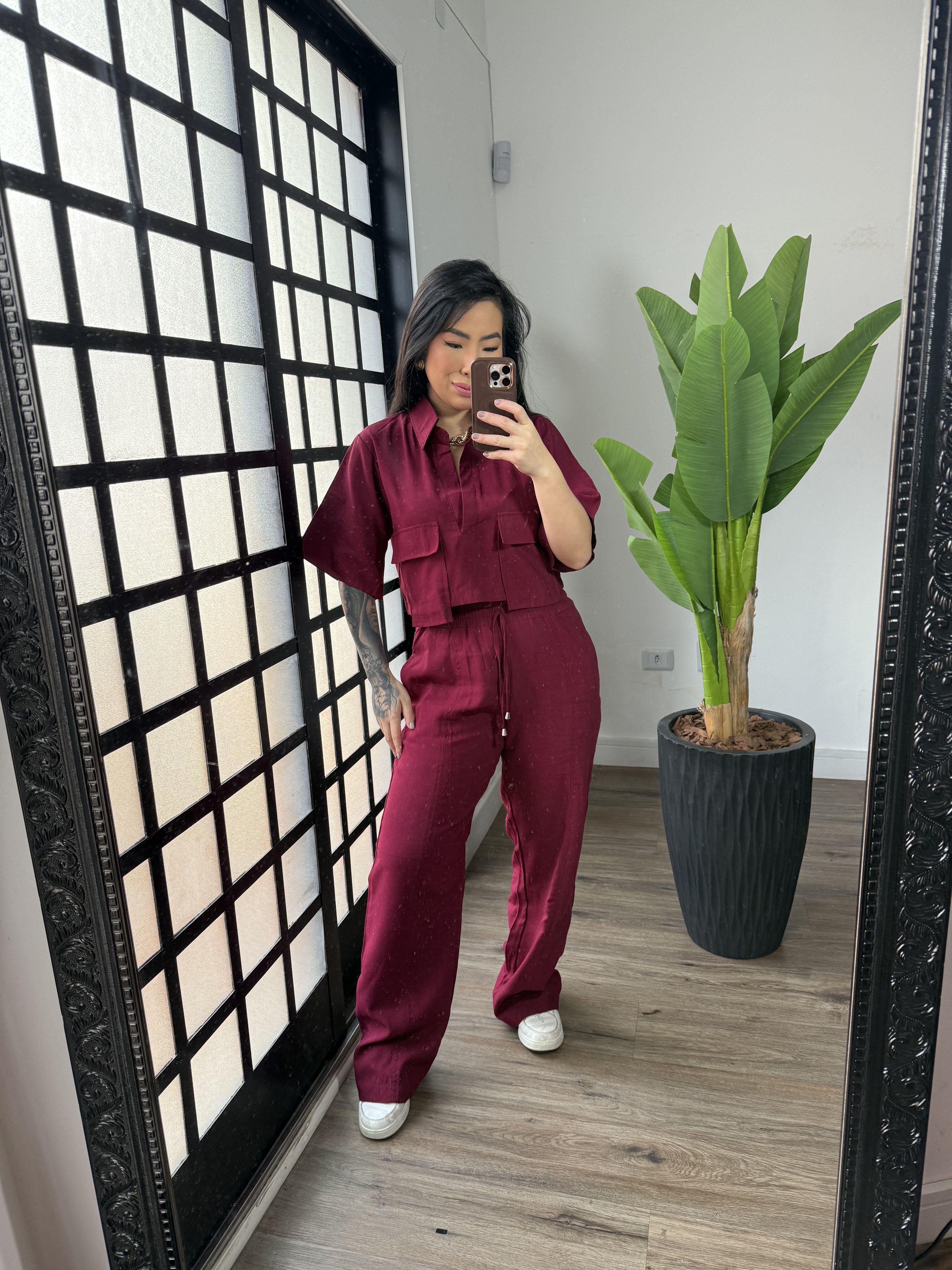 Conjunto Kyra - Vinho 