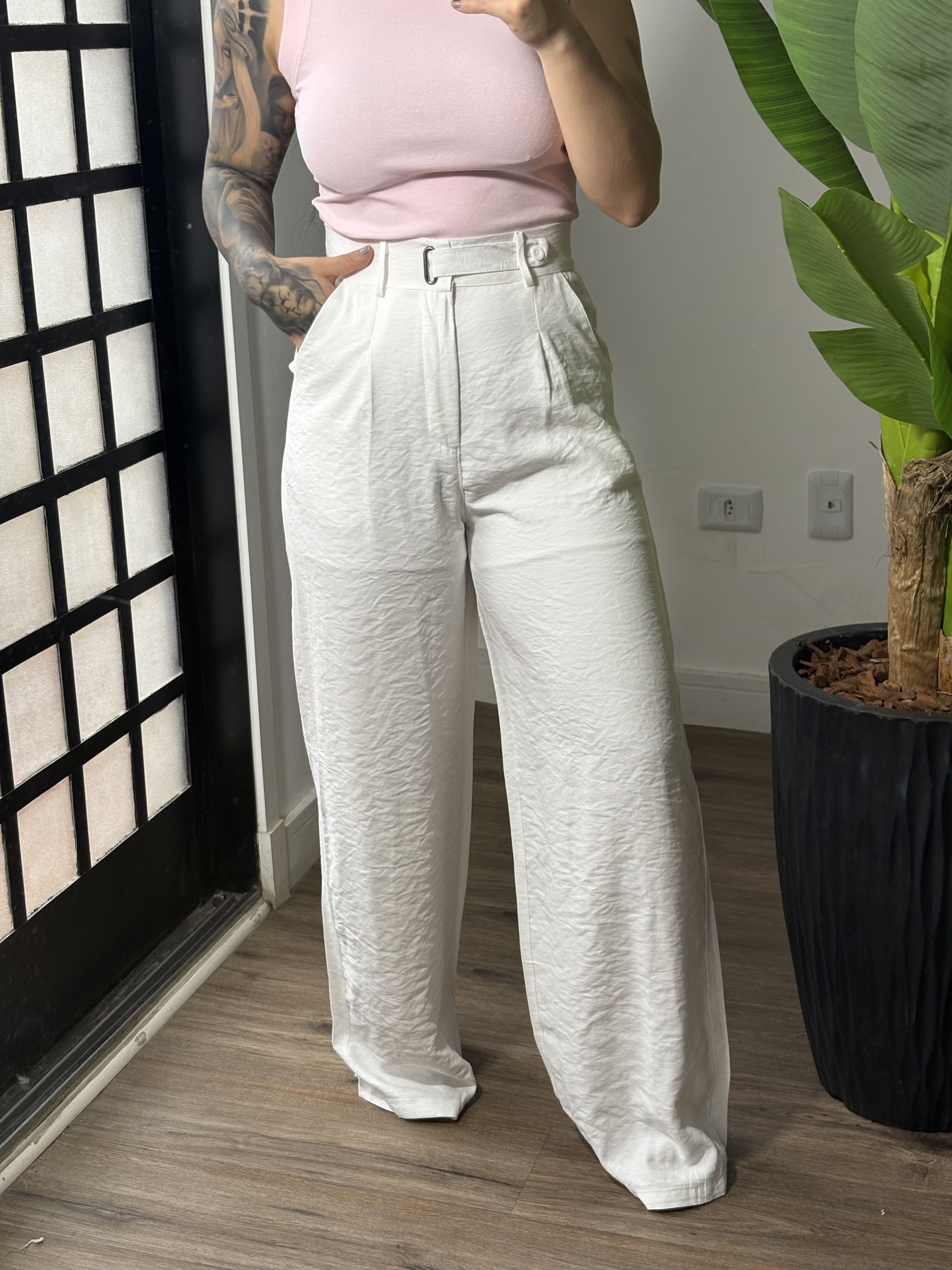 Calça Pantalona Rita 20022- Branco 