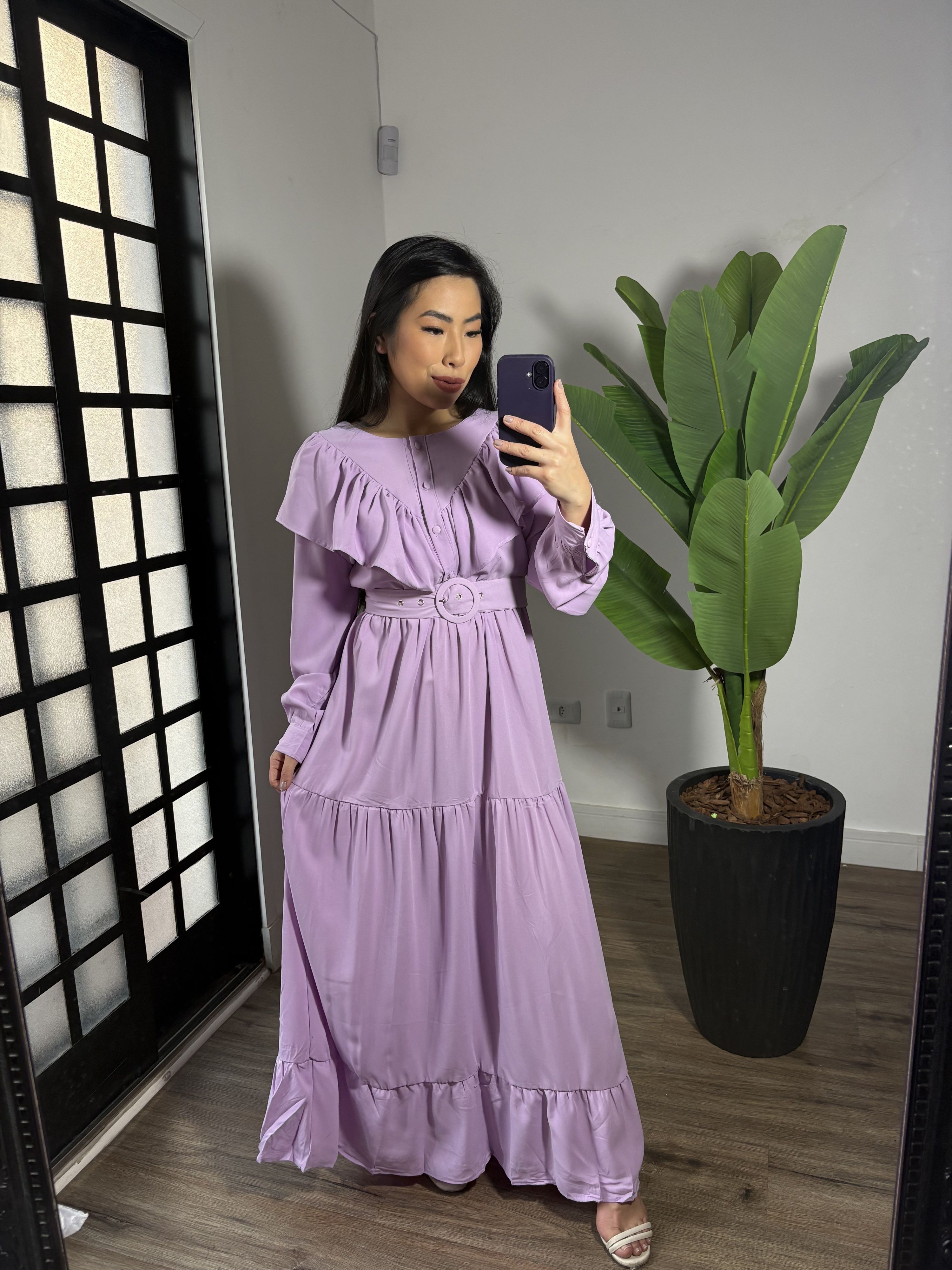Vestido babado Juli 1546 - Lilas 