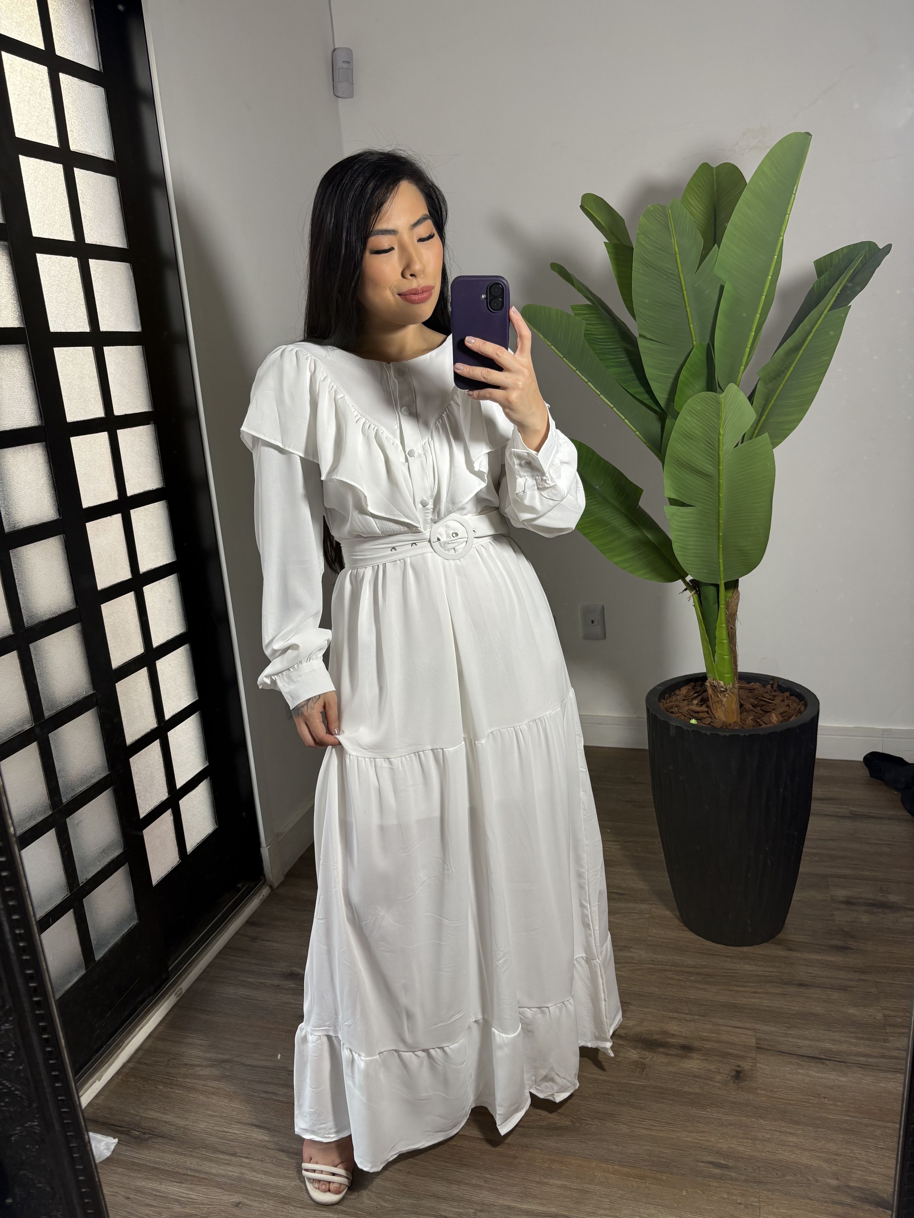 Vestido Babado Juli 1546 - Branco 