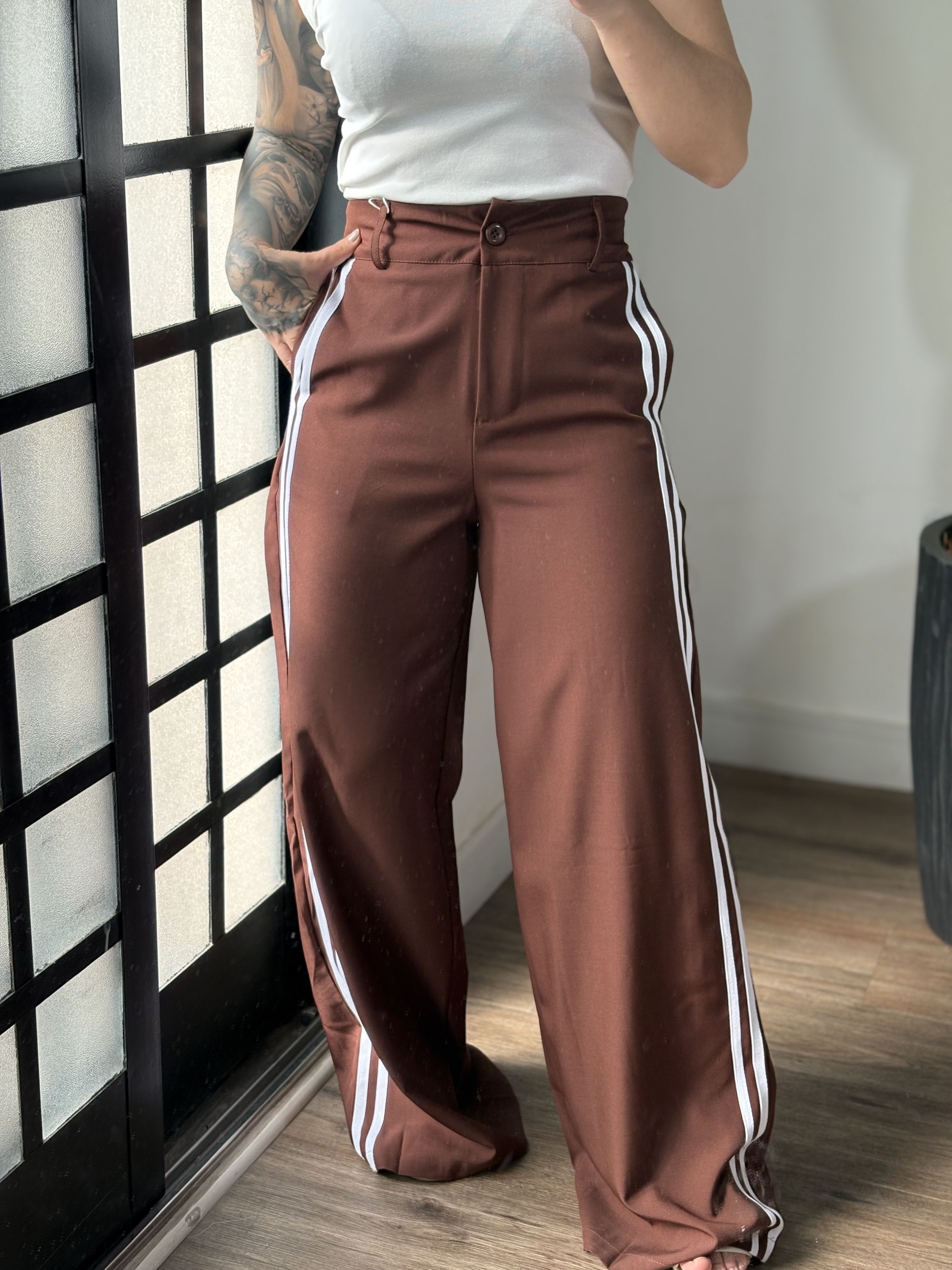 Calça Alfaiataria Raquel 1604 - Marrom 