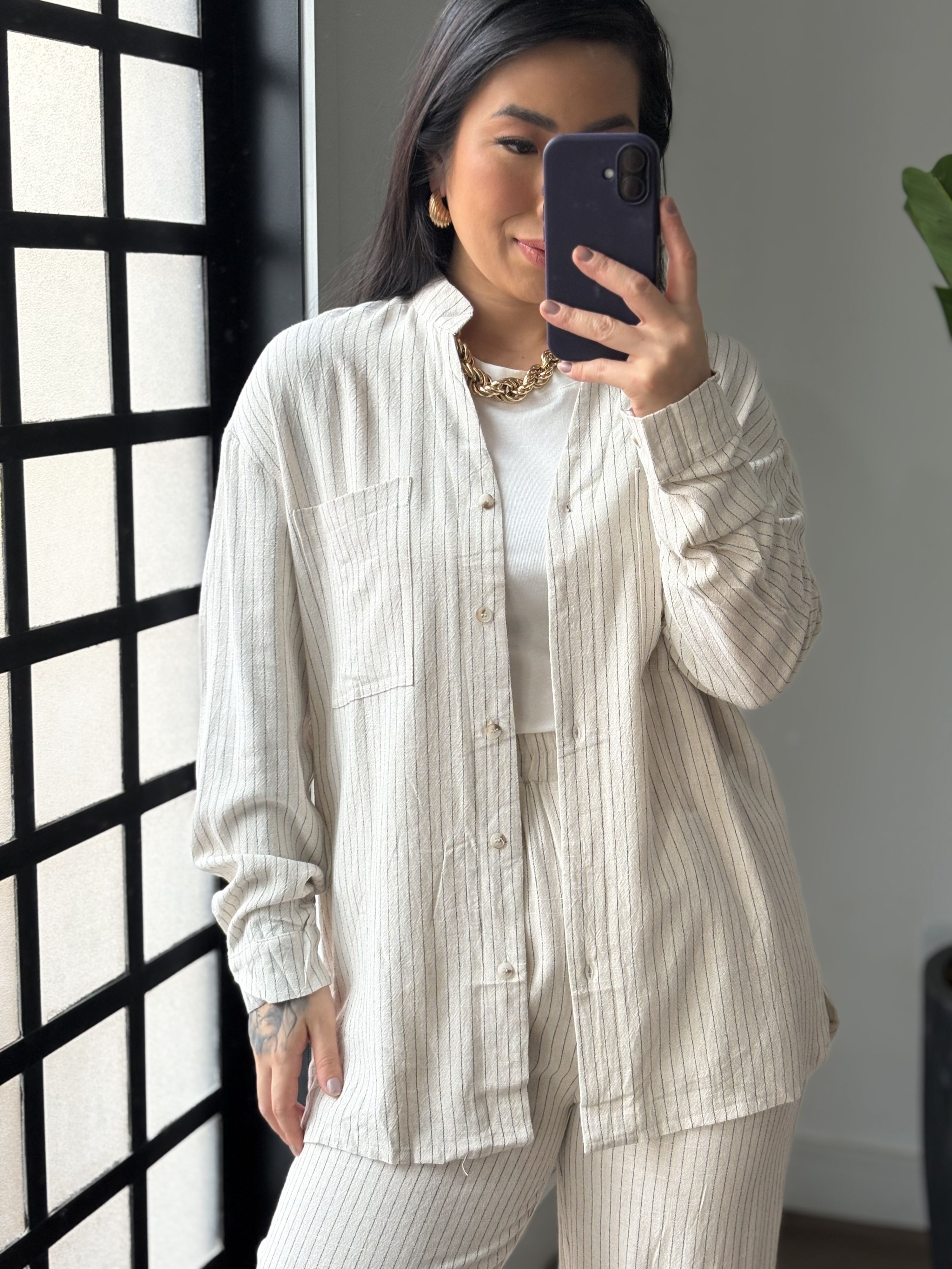 Camisa Linho Joana - 3593 Cru 