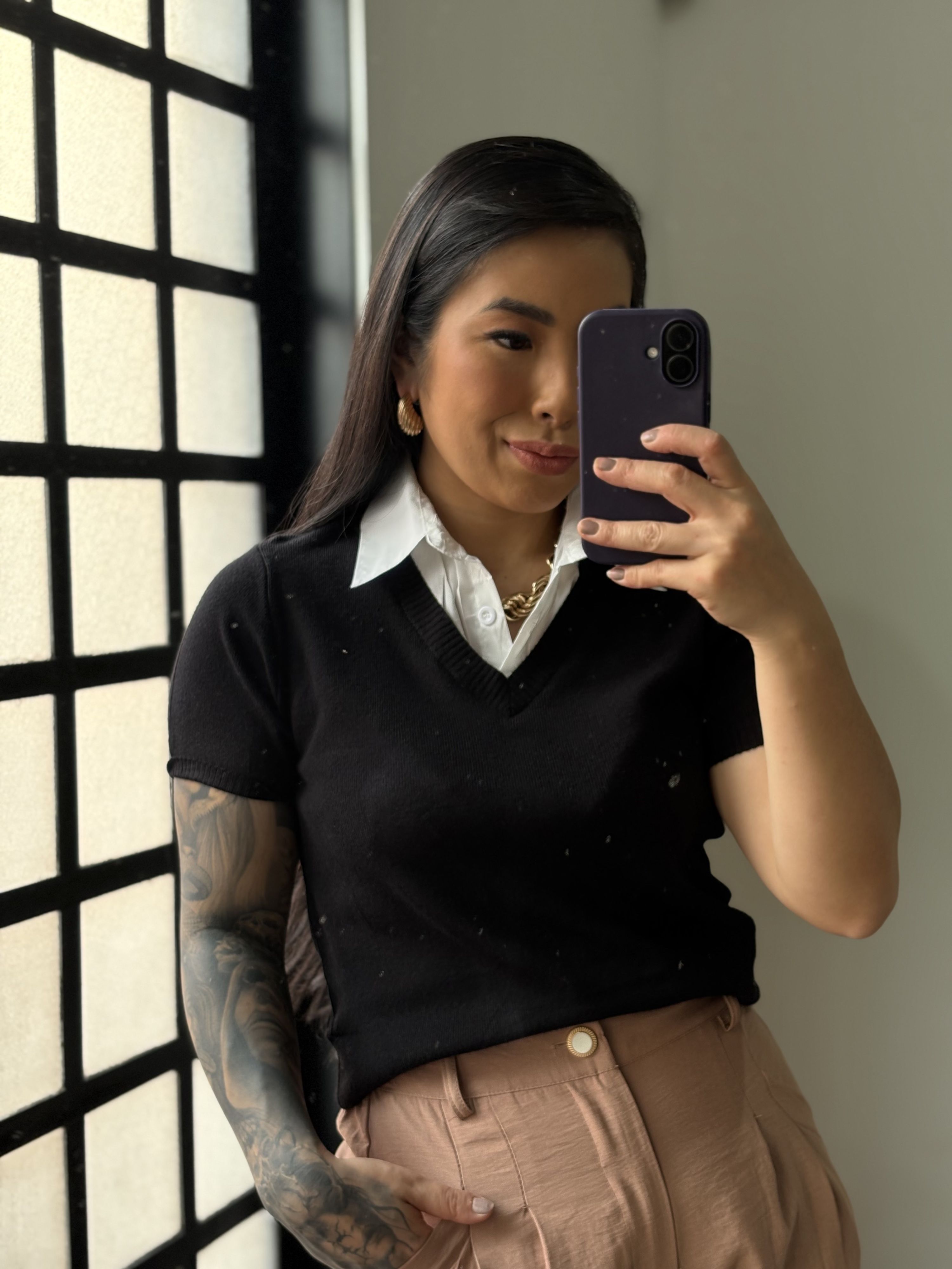 Blusa Tricô Gola W01 - Preto 