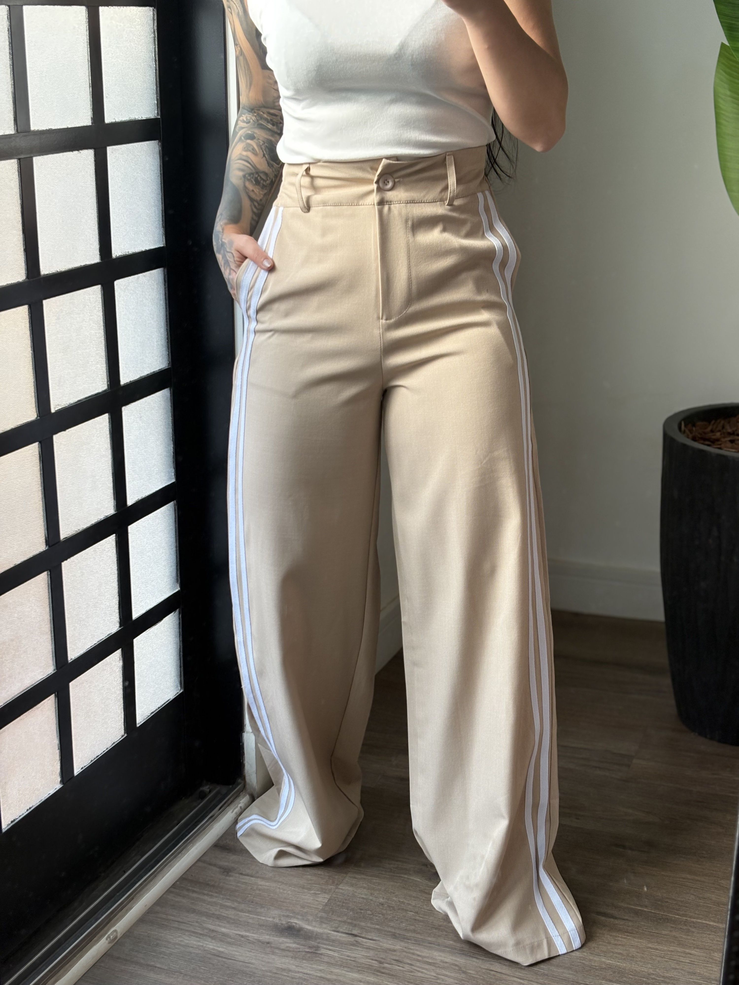 Calça Alfaitaria Raquel 1604 - Bege 