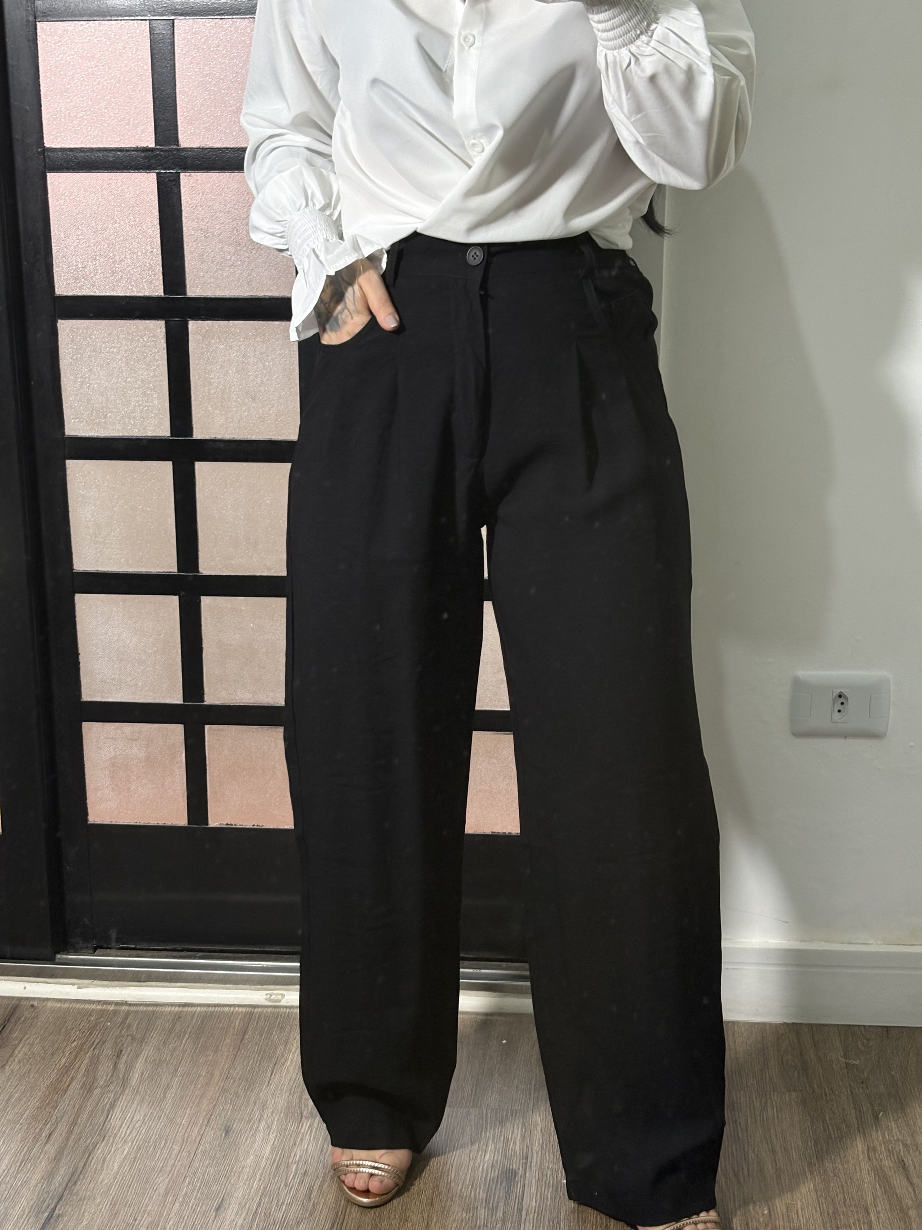Calça Pantalona Roberta 12152 - Preto 