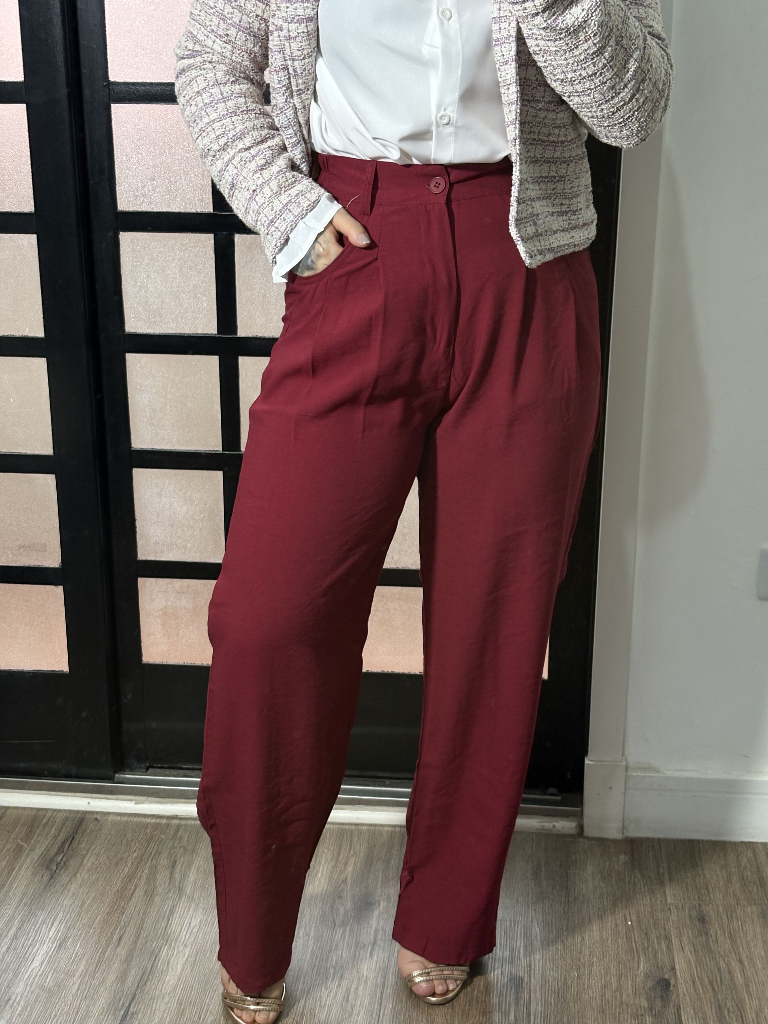 Calça Pantalona Roberta 12152 - Vinho 