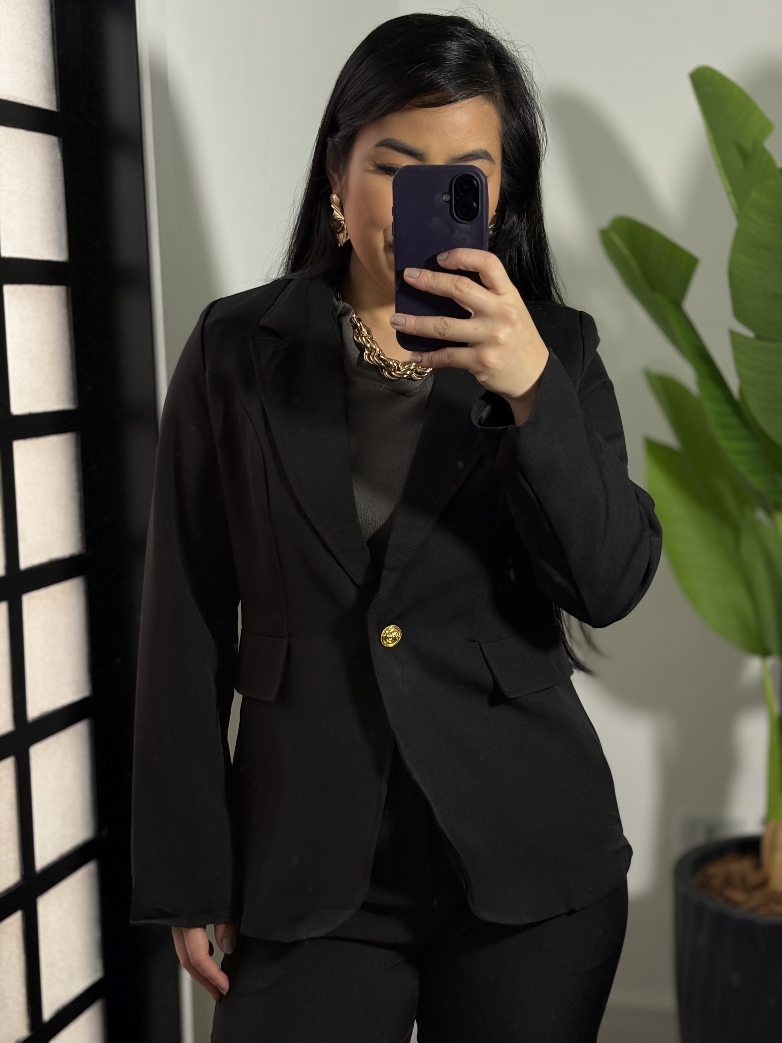 Blazer Alongado Angel 813 - Preto