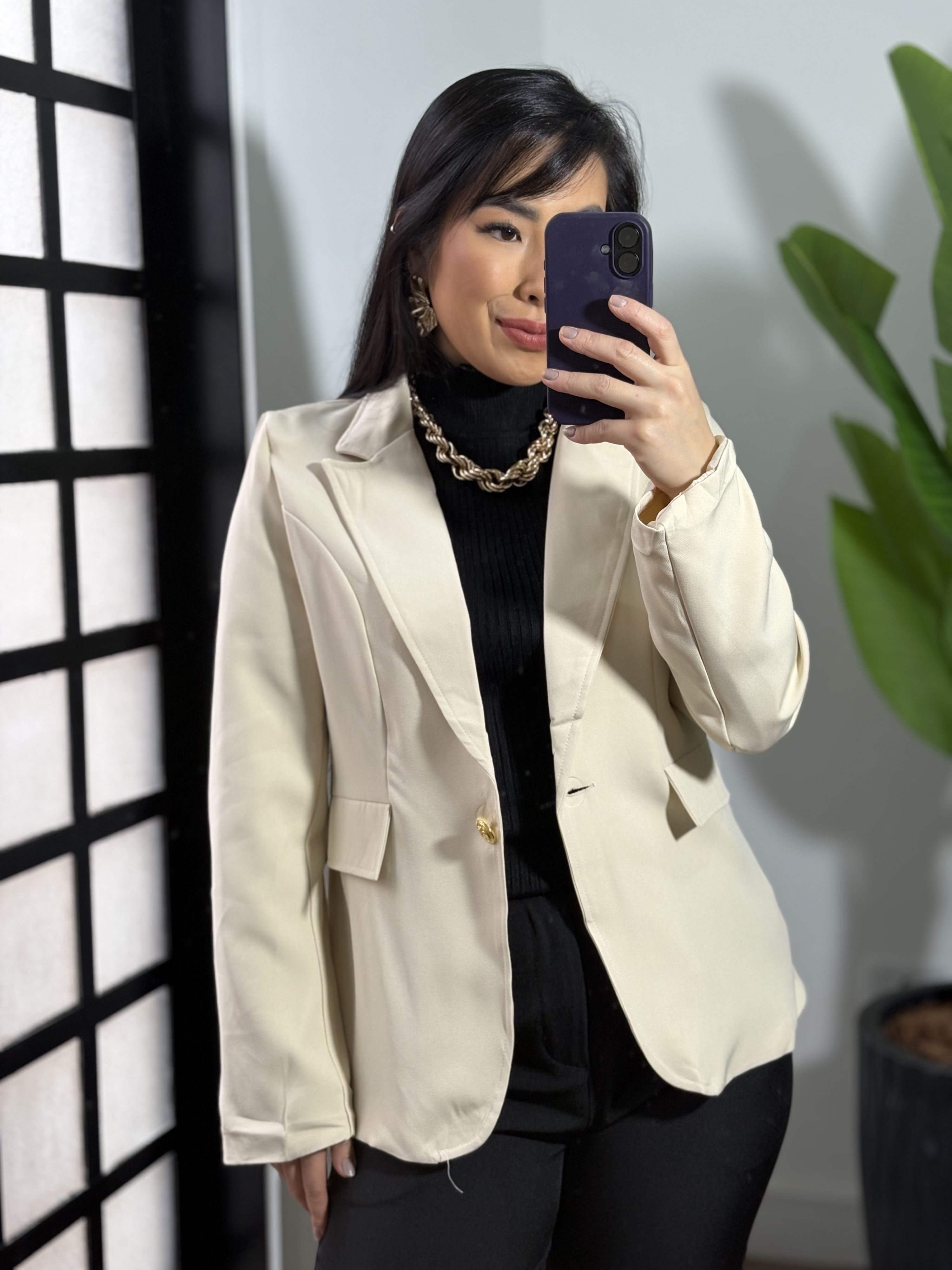 Blazer Alongado Angel 813 - Bege 