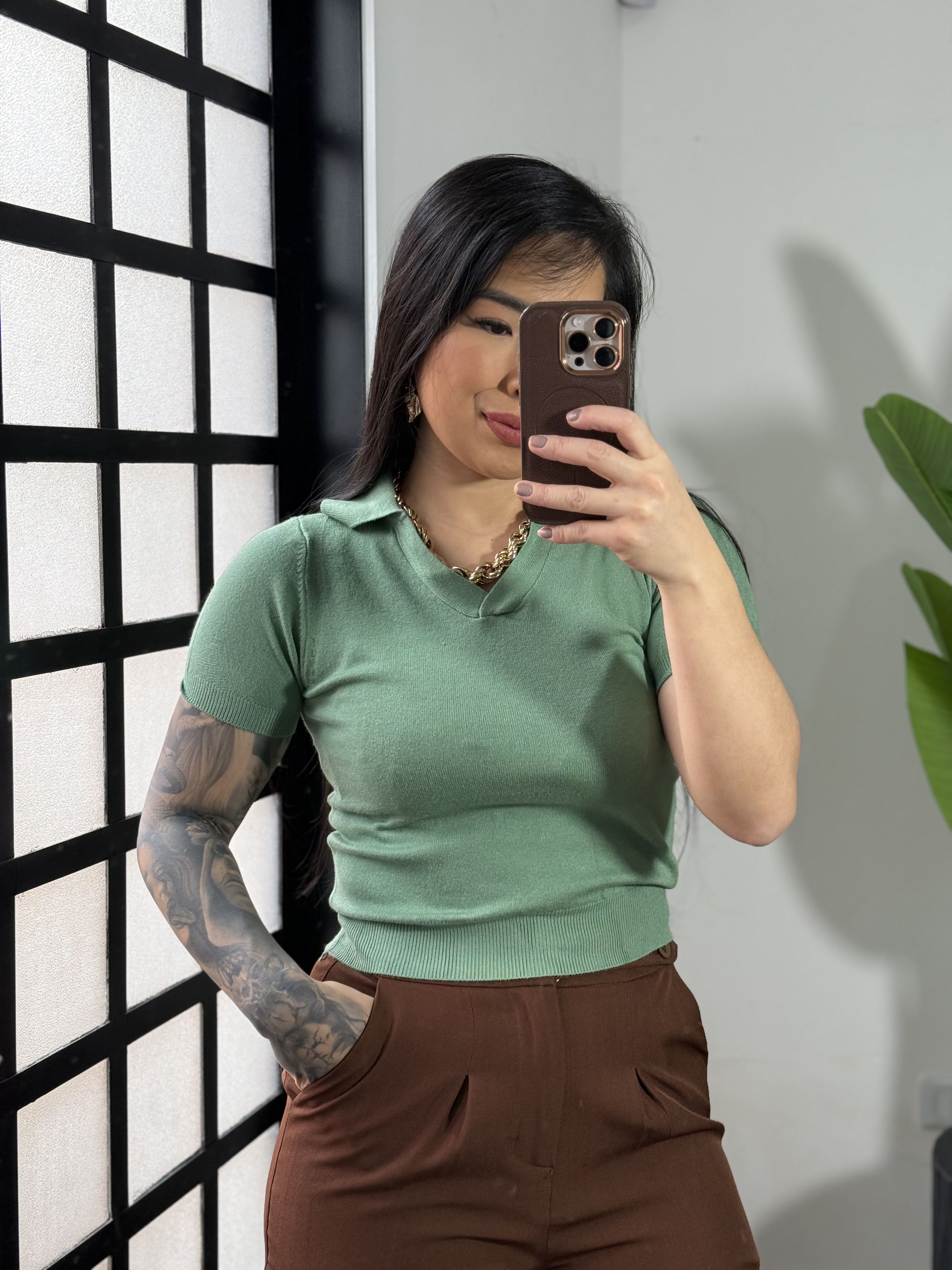 Blusa Tricô Eli 8032 - Verde 