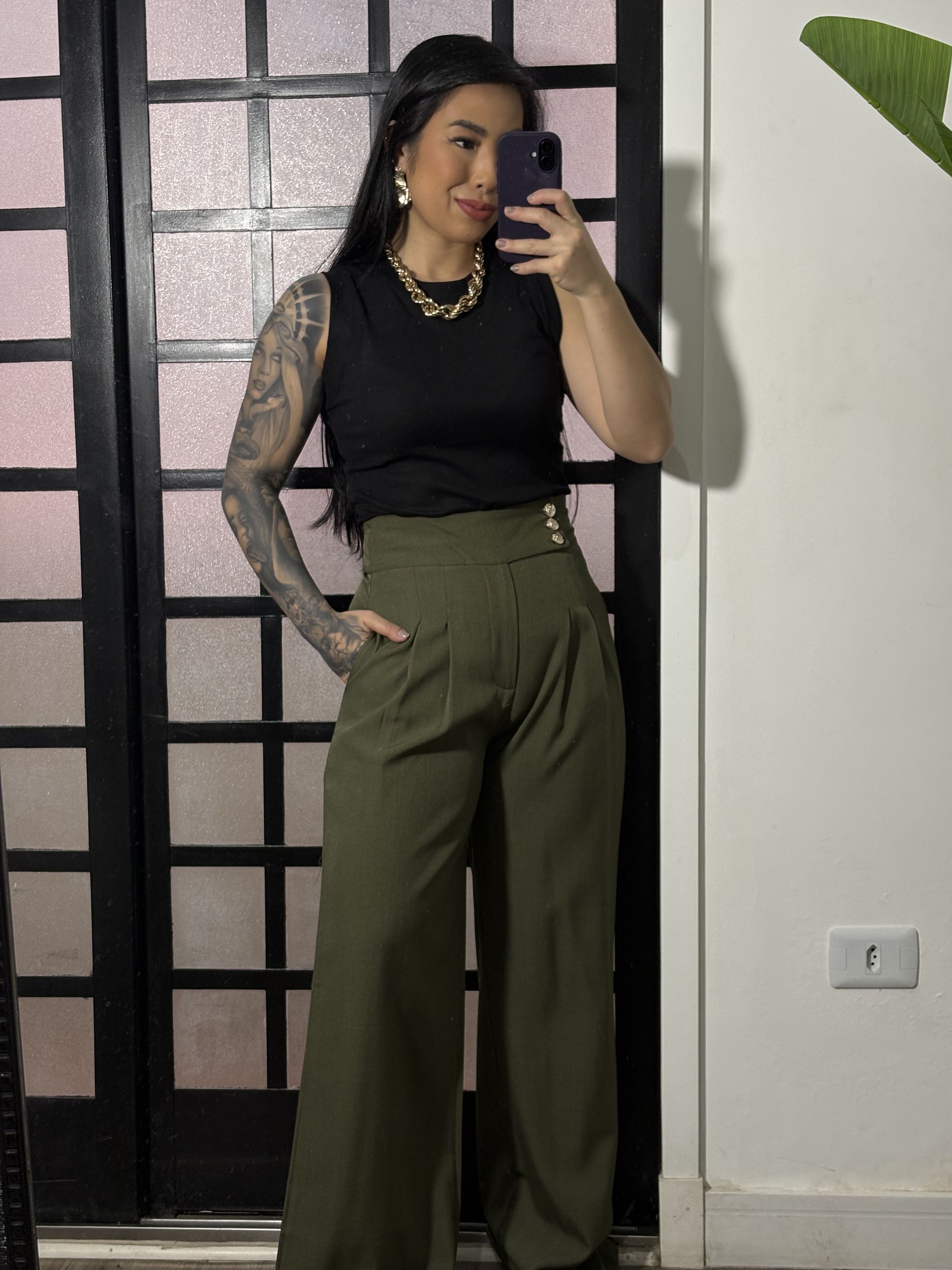 Calça Pantalona Fati 1342 - Verde 
