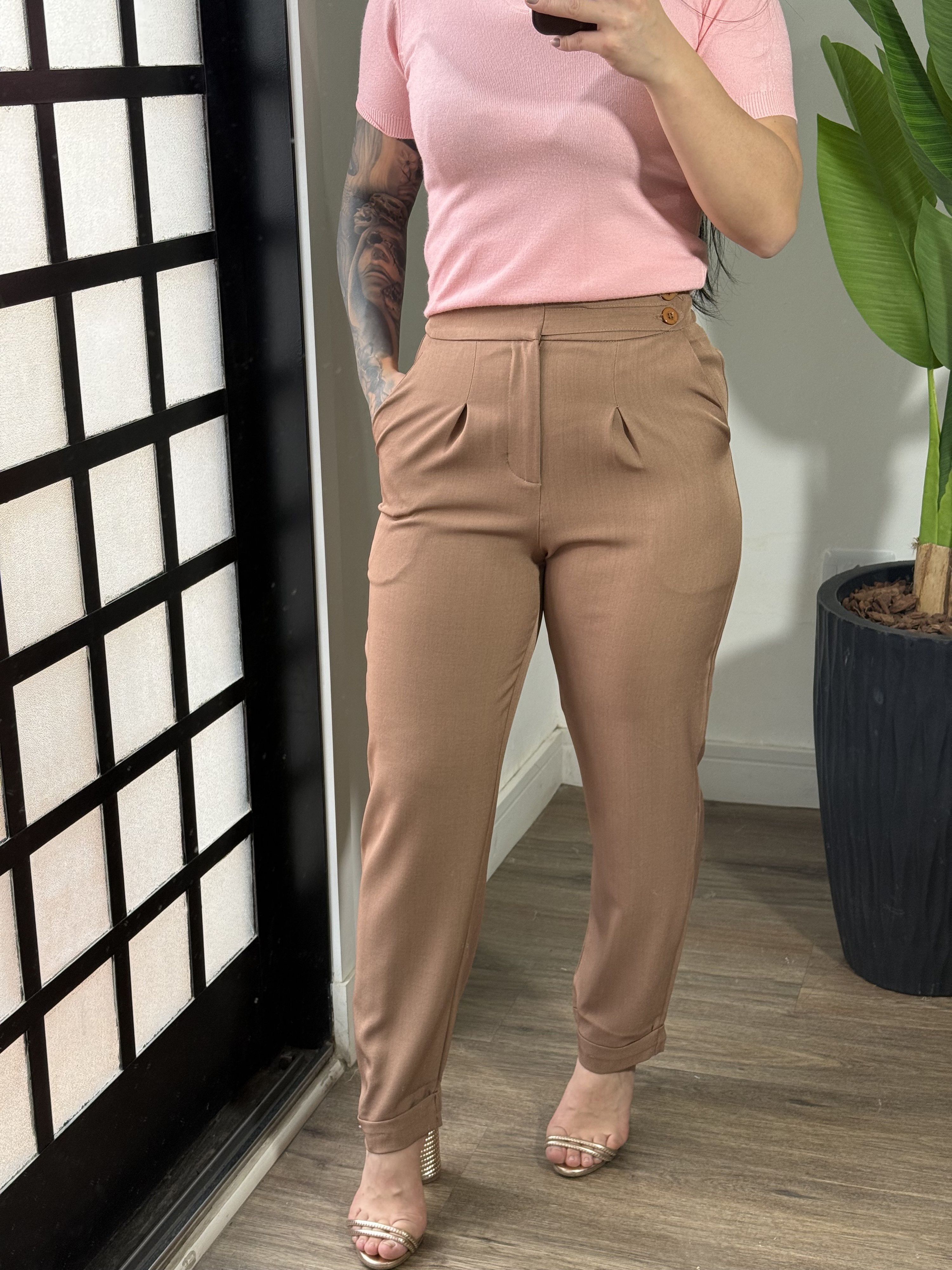 Calça Alfaiataria Cloe 1661 - Marrom Claro 