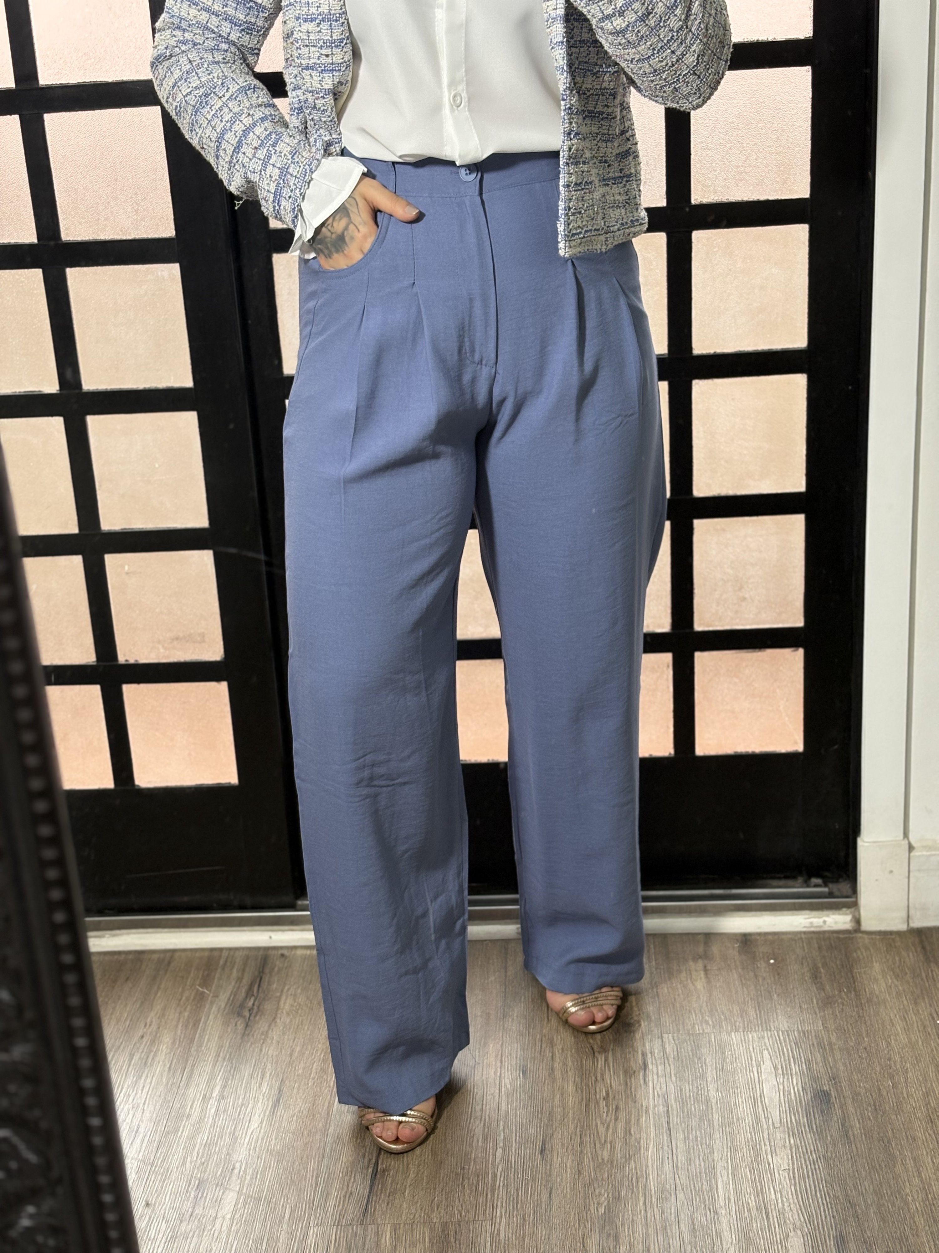 Calça Pantalona Roberta 12152 -Azul 