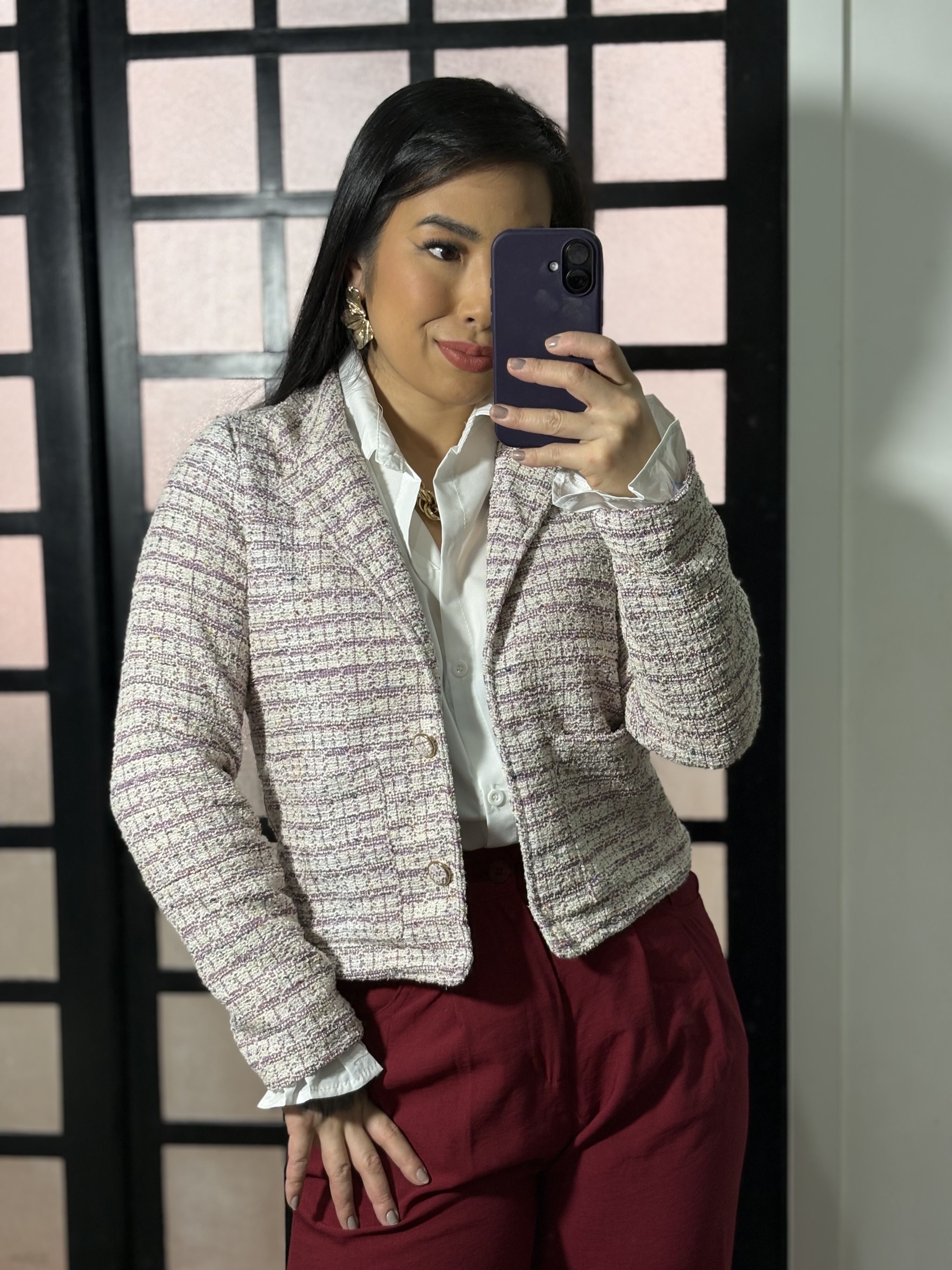 Casaco Xadrez Virginia 1275- Lilas 
