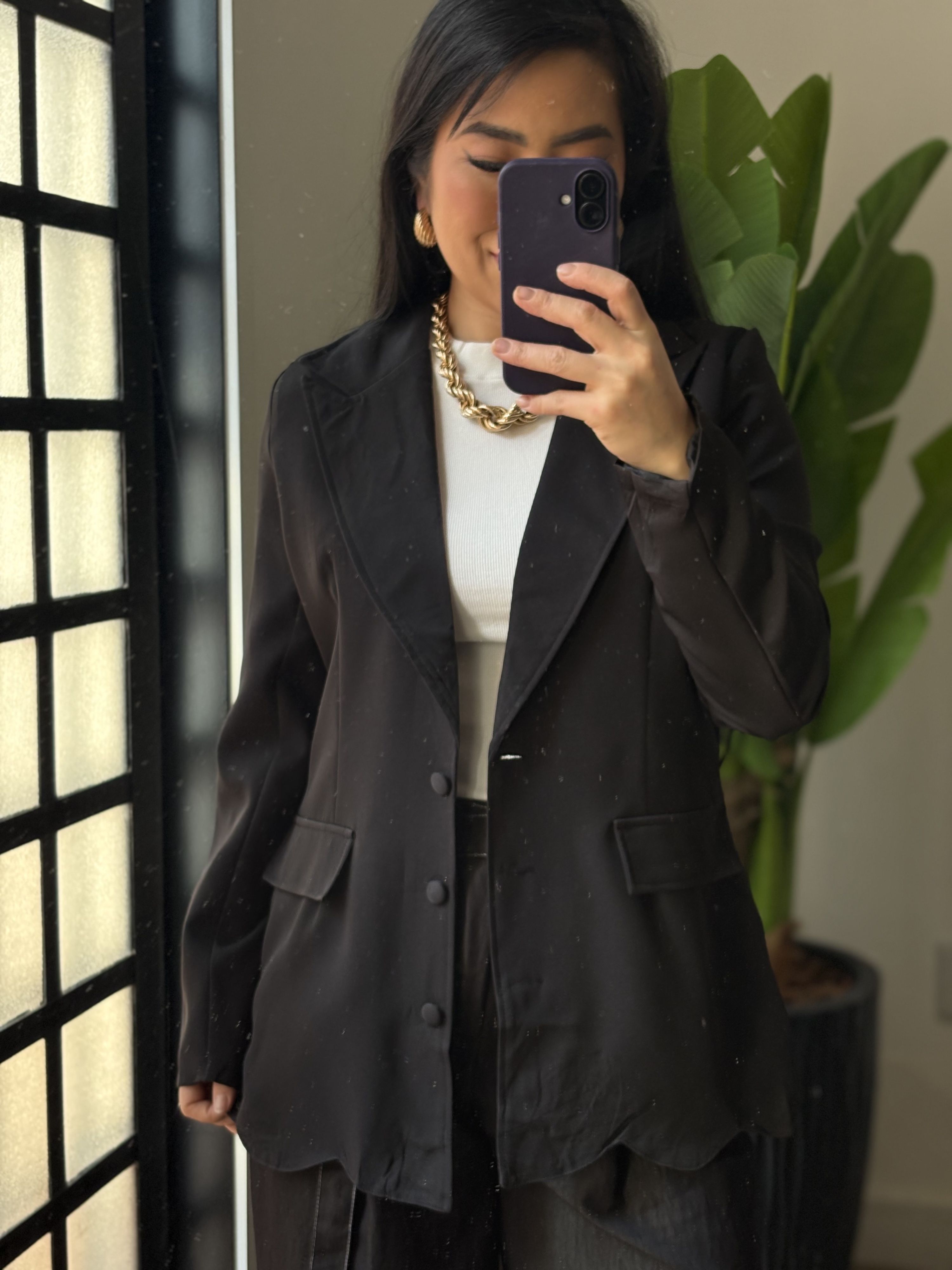 Blazer Alongado Aline 812 - Preto 