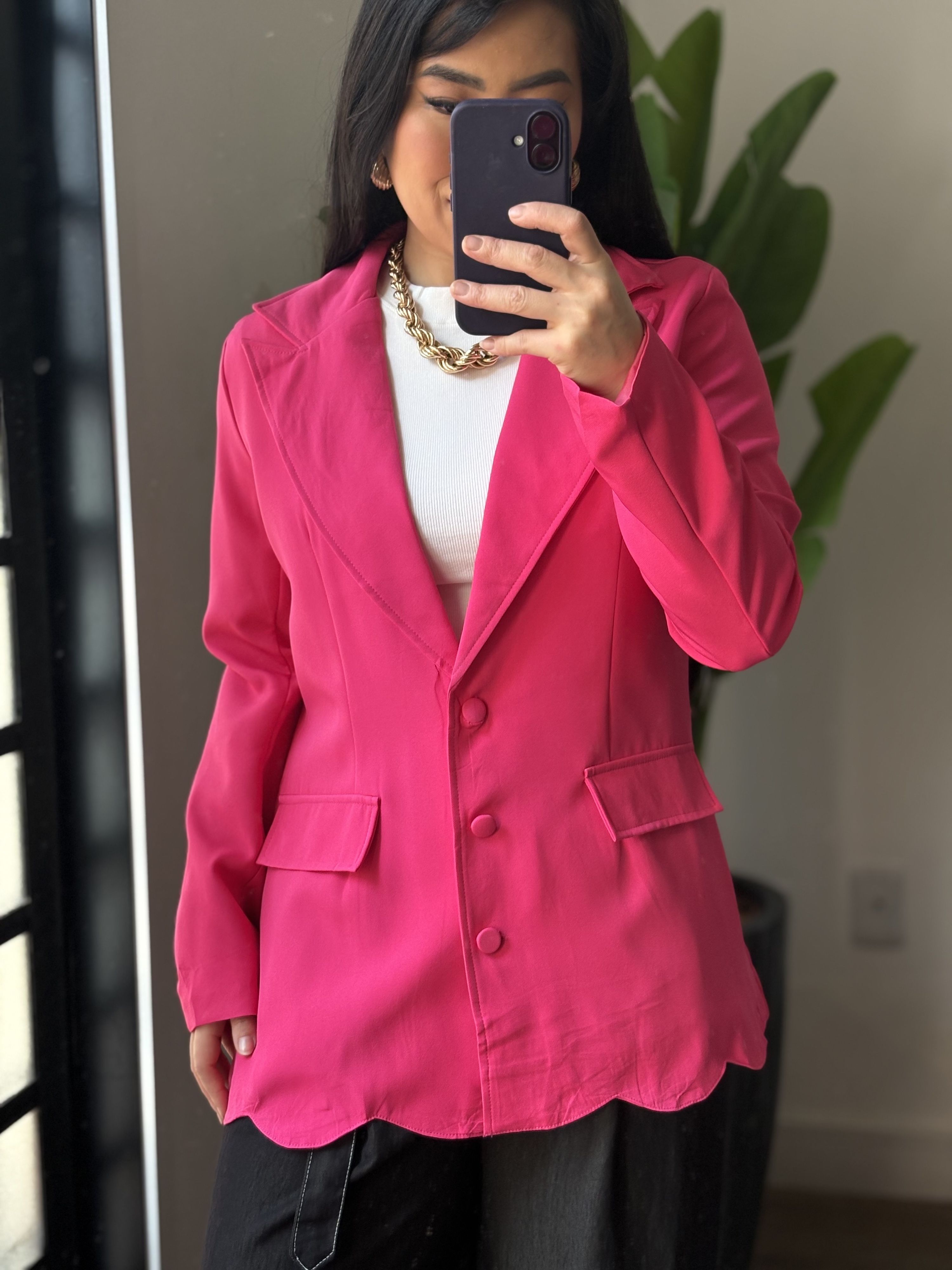 Blazer Alongado Aline 812- Pink 