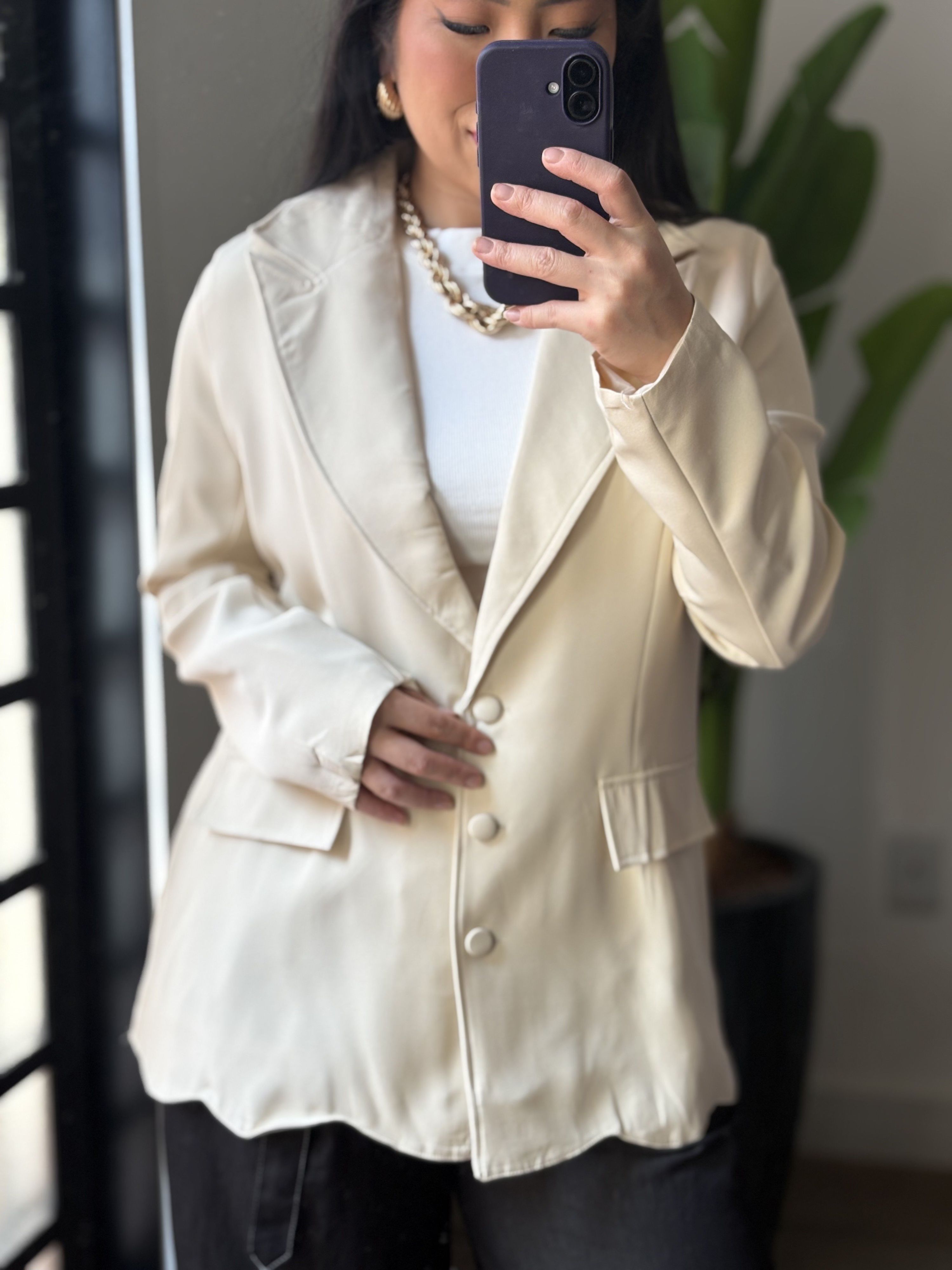 Blazer Alongado Aline 812 - Bege 