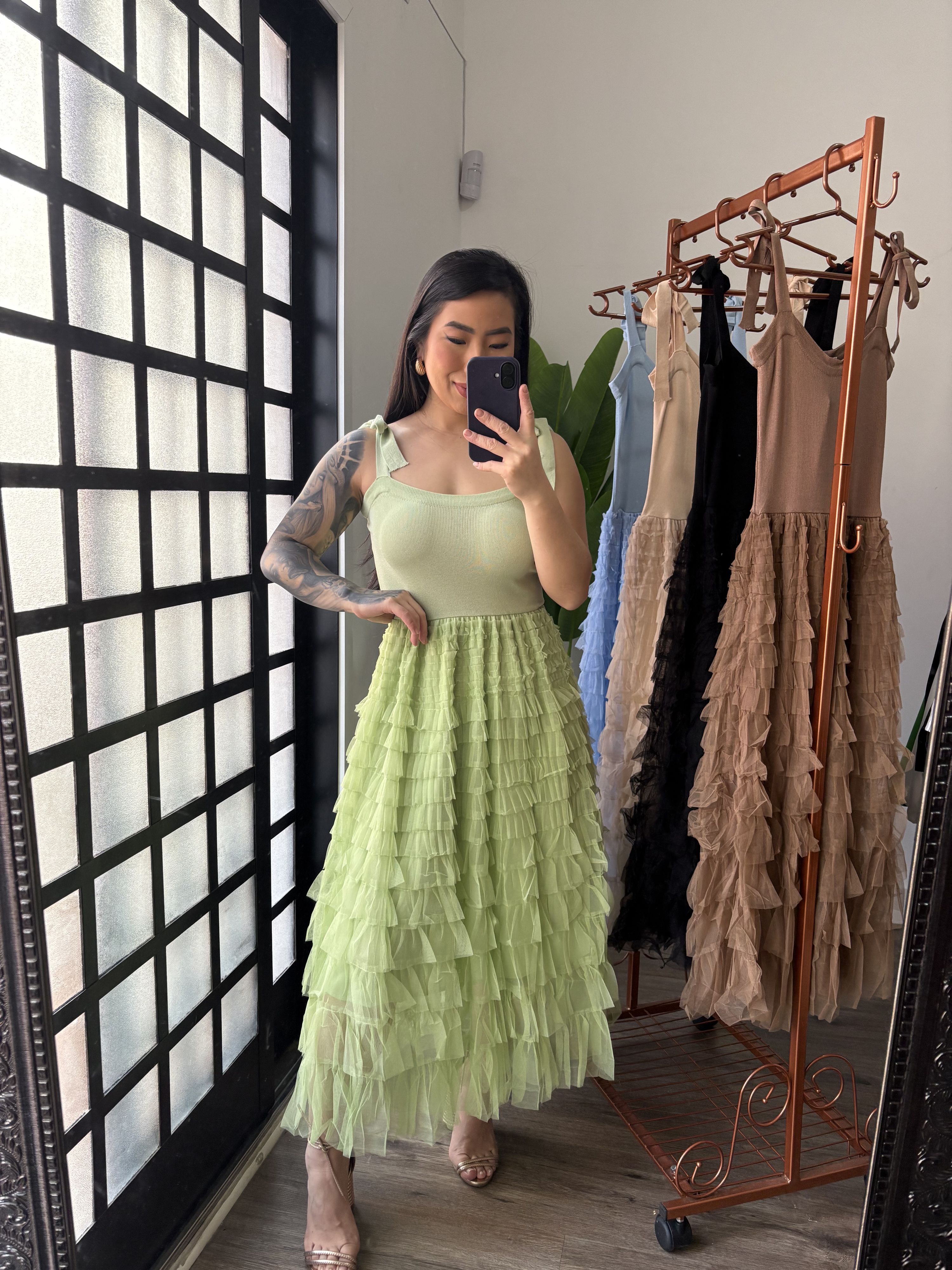 Vestido Bella Tule 2984 - Verde 